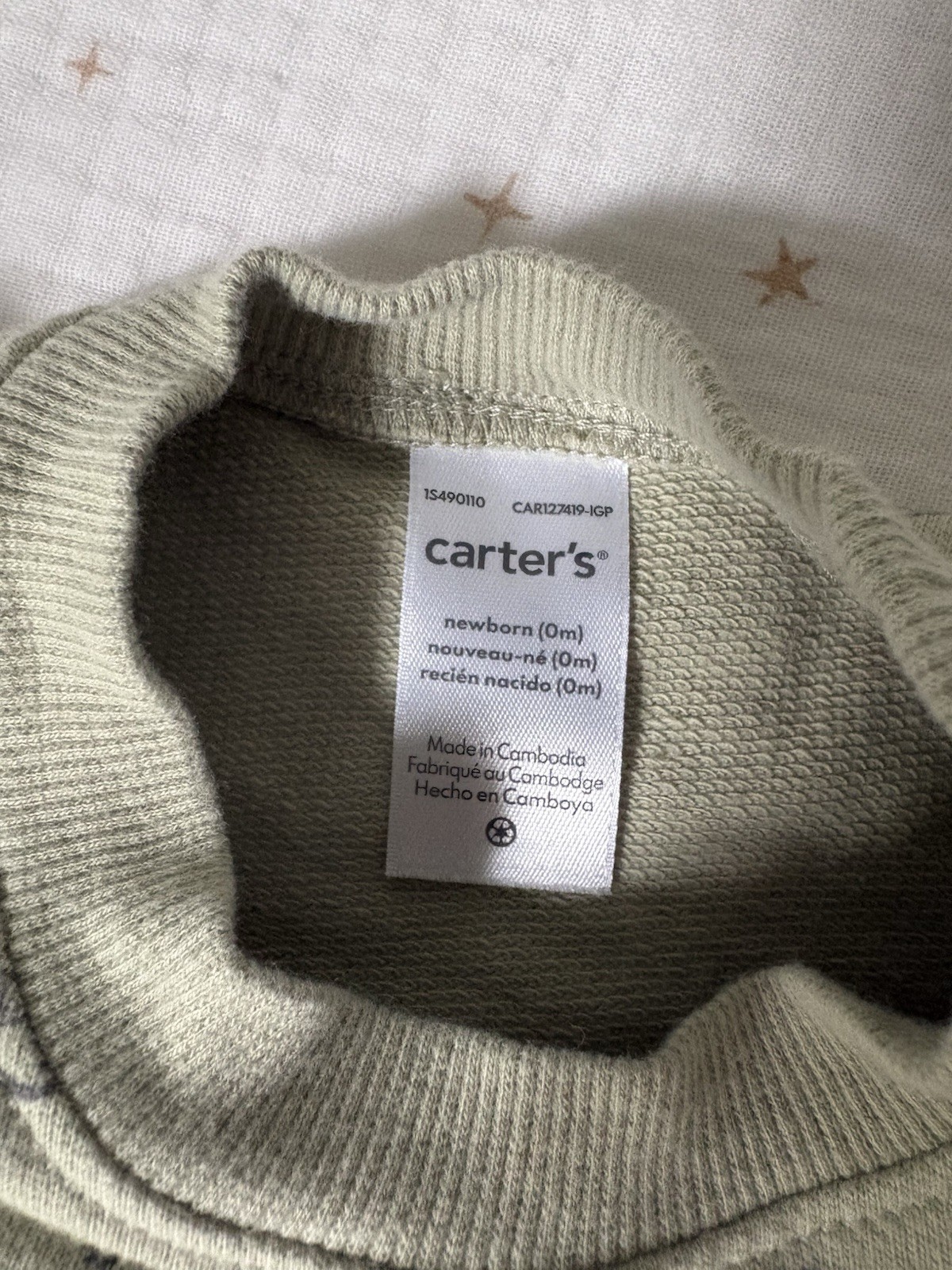 Carter’s Preemie Green Overall And Long sleeved Crewneck Dinosaur Outfit NWOT