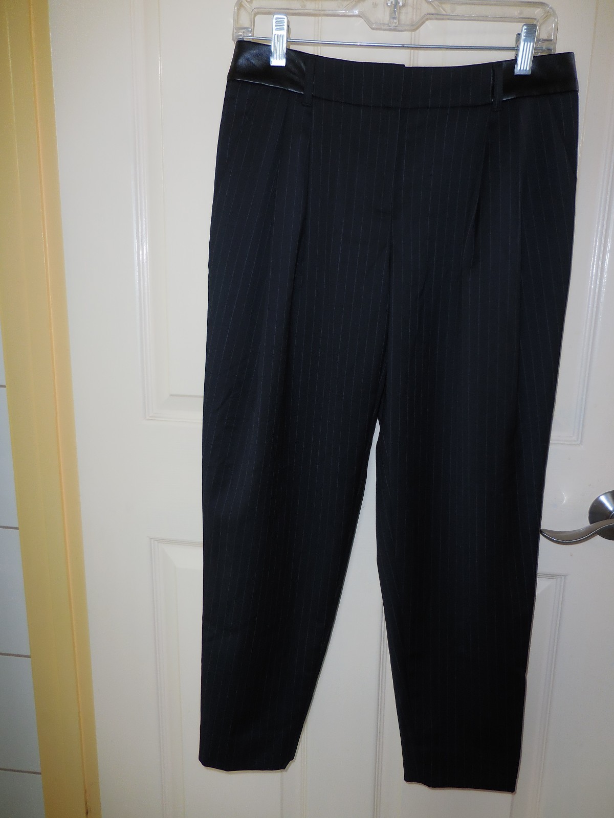 White House Black Market Chalk Stripe Tapered Ankle Pants Please Choose R$98.00