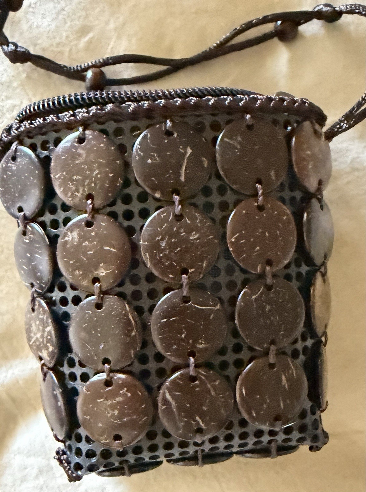 NEW Handmade Maui Coconut Shell Crossbody Bag Hawaiian Souvenir Purse