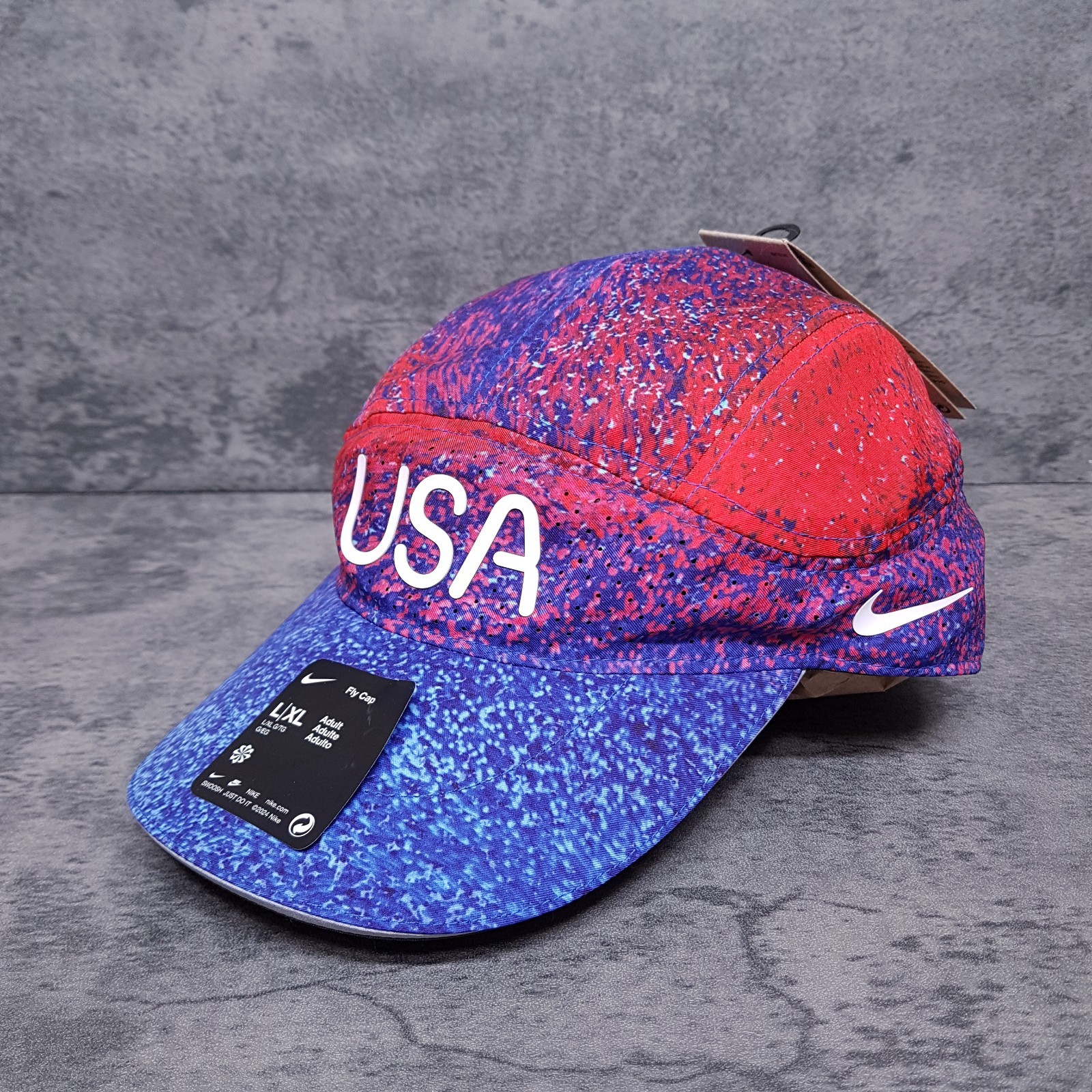 NIKE Dri-Fit ADV Team USA 2024 Olympics Hat Cap Adult Size L/XL Blue Red