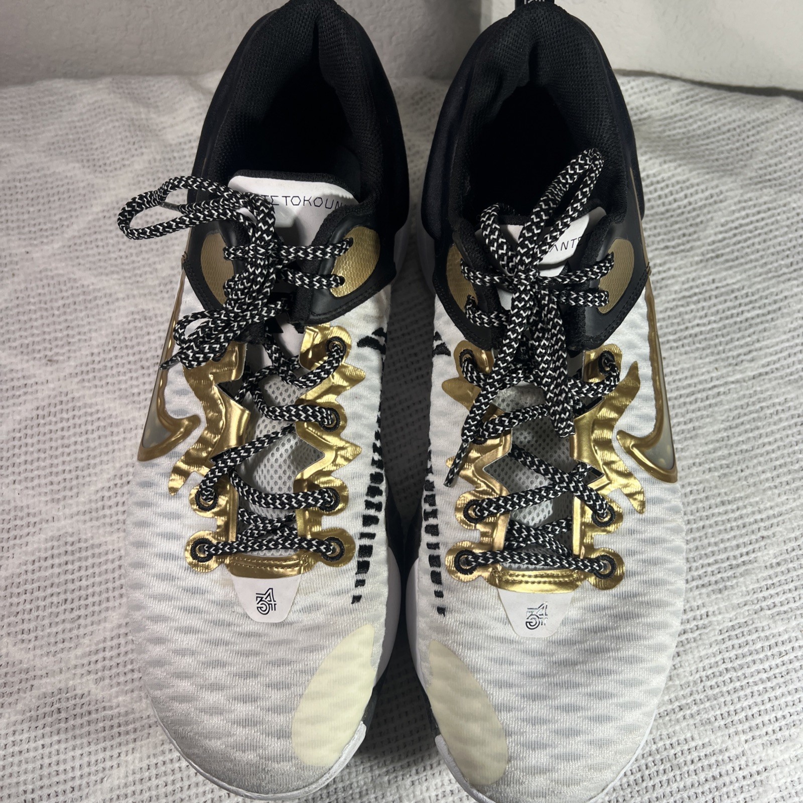 Nike Men’s Giannis Immortality Championship CZ4099-100 White Mesh Lace-Up SZ 12