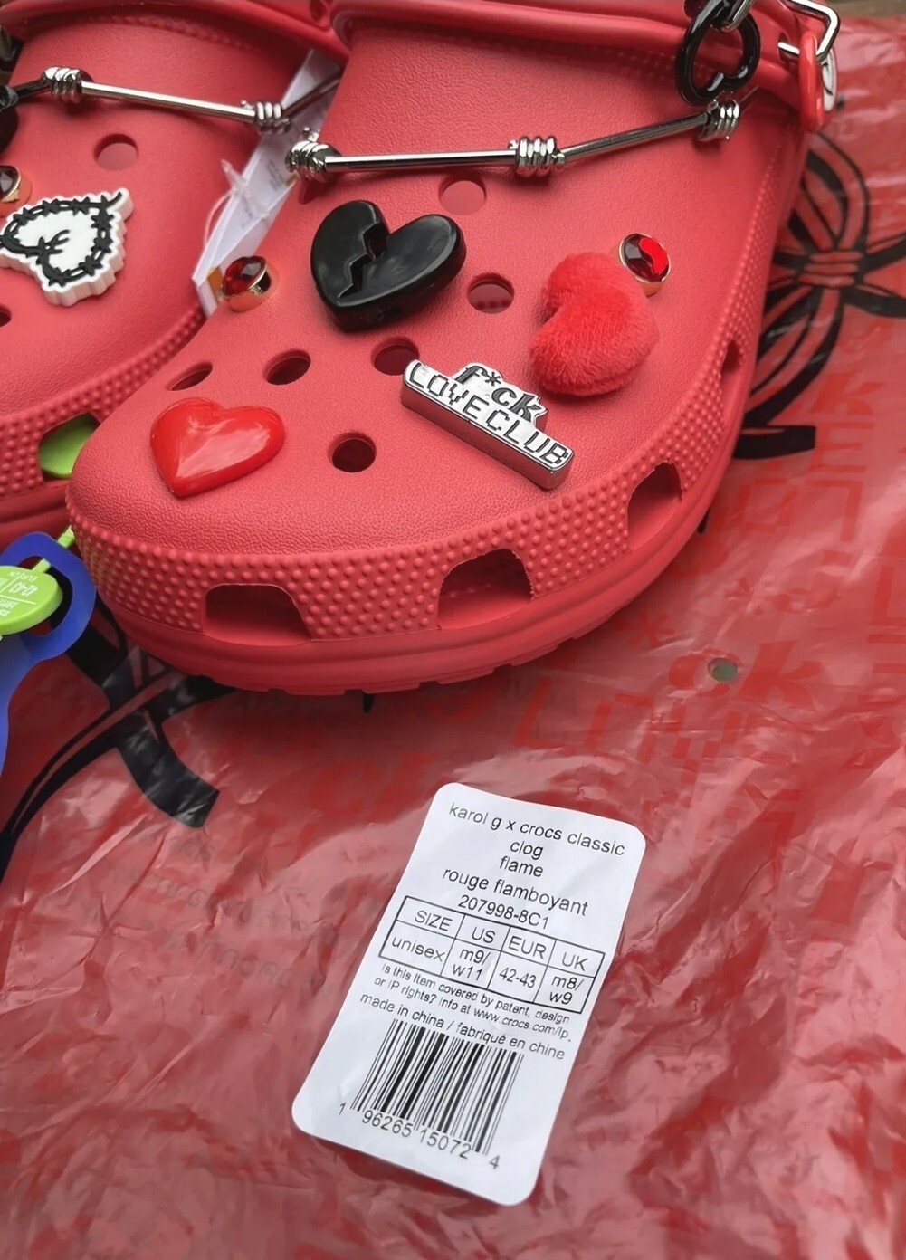 🔥LIMITED🔥☄️ Karol G X Crocs Classic Clog Size 9M/11W. THE BOX IS THE BAG.