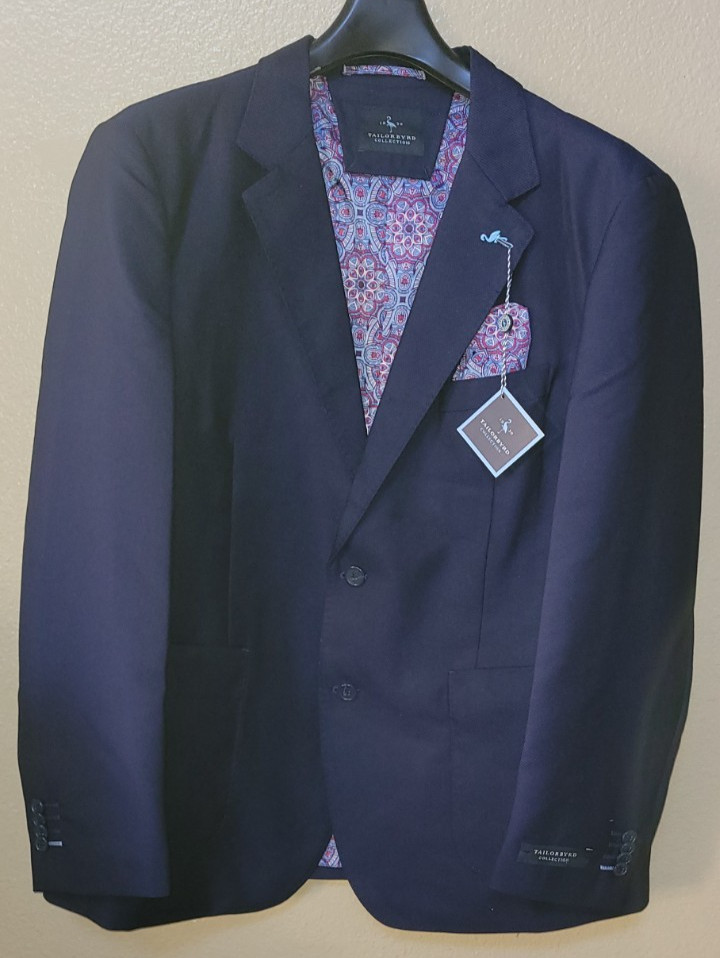 Tailorbyrd Men’s Sport Coat, Tailorbyrd Men’s Jacket, Size: 46R, Navy