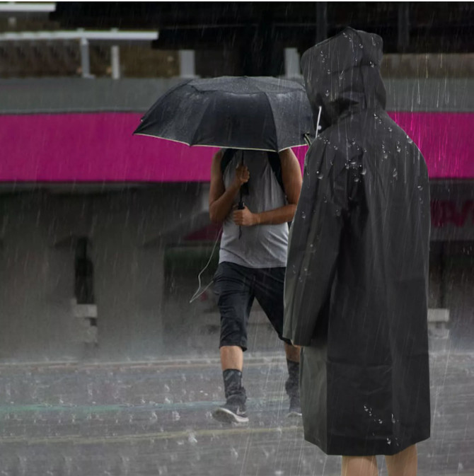Men/Women Black Waterproof Raincoat Rain Coat Trench Poncho Rainwear Jacket