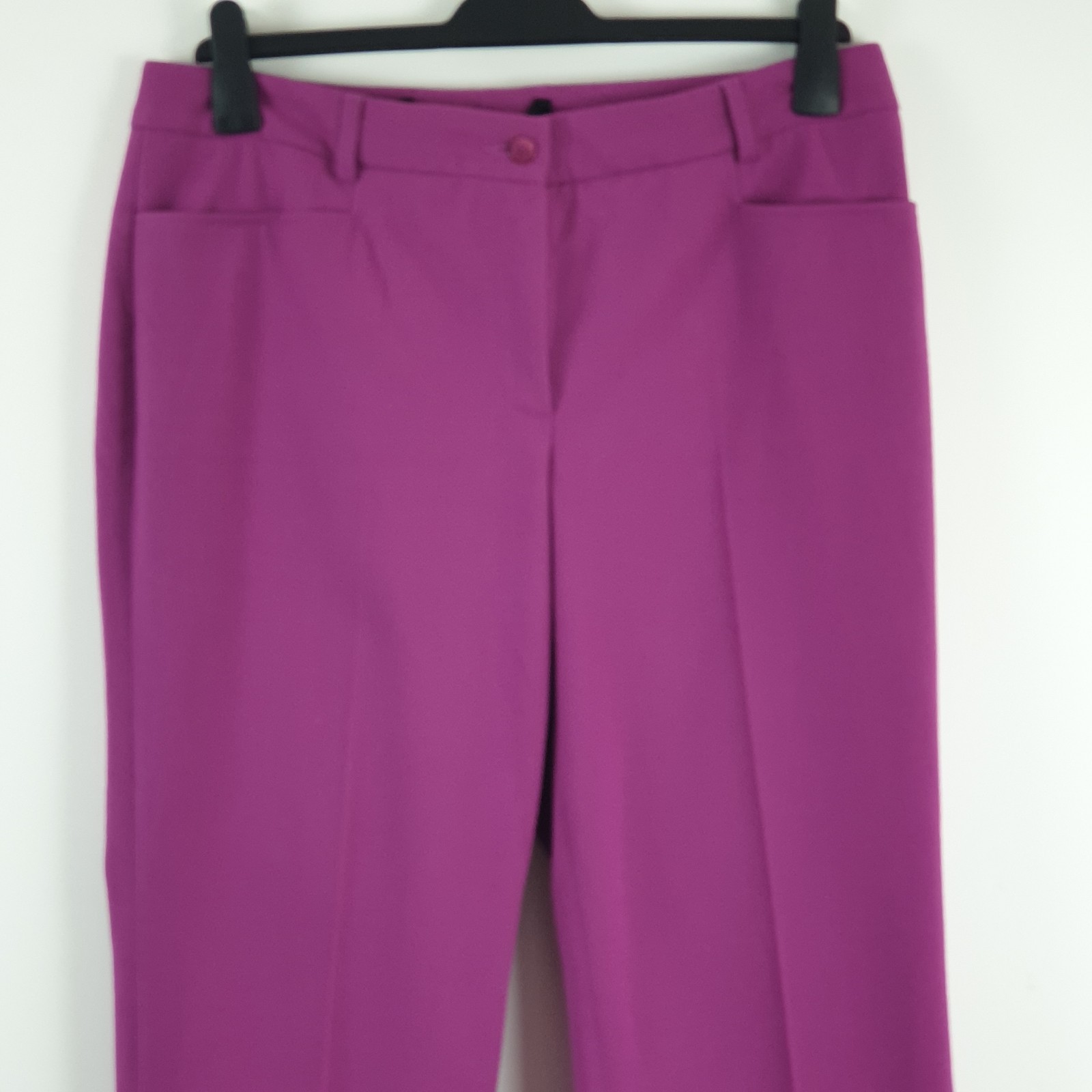 Madeleine Magenta Trousers Size 16 Straight Leg Occasion Summer