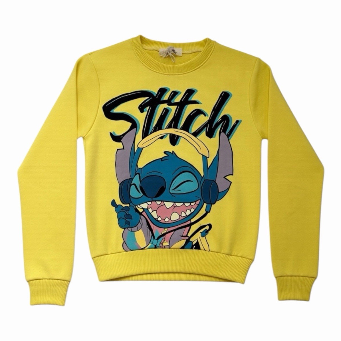 Stitch Lilo & Stitch Yellow Graphic Print Crewneck Pullover Sweatshirt 2T