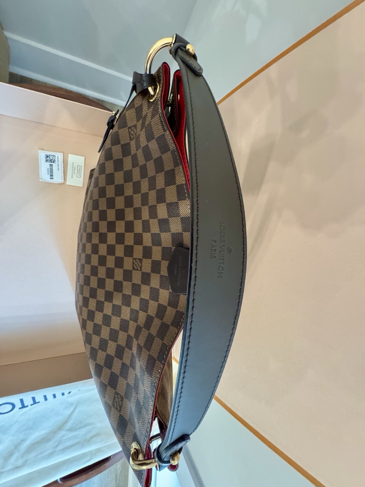 Louis Vuitton Graceful MM Damier Brown Shoulder Bag w/ Box Dust Bag Tag