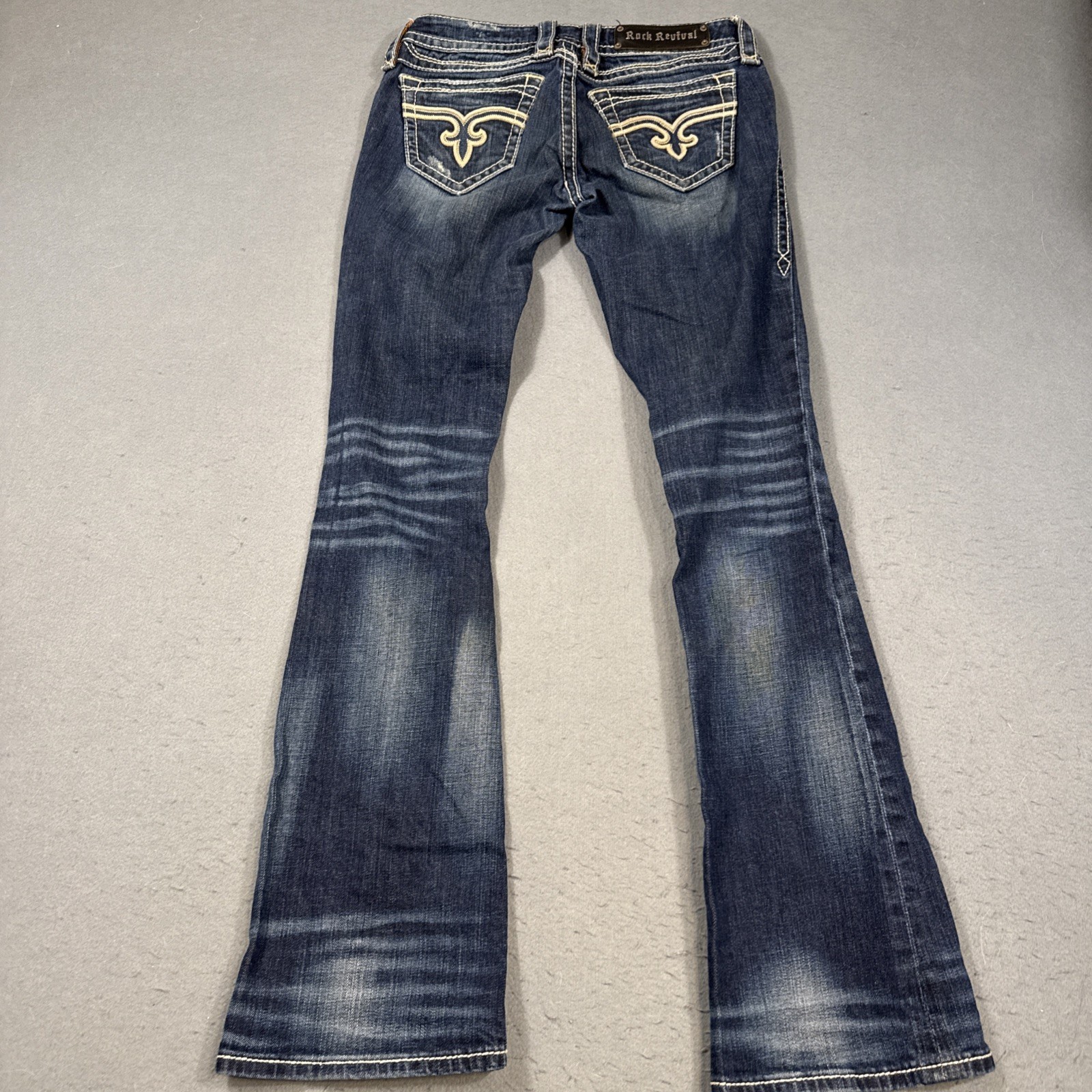 Rock Revival WOMENS 26 Brina Boot Jeans THICK STITCH WHISKERING