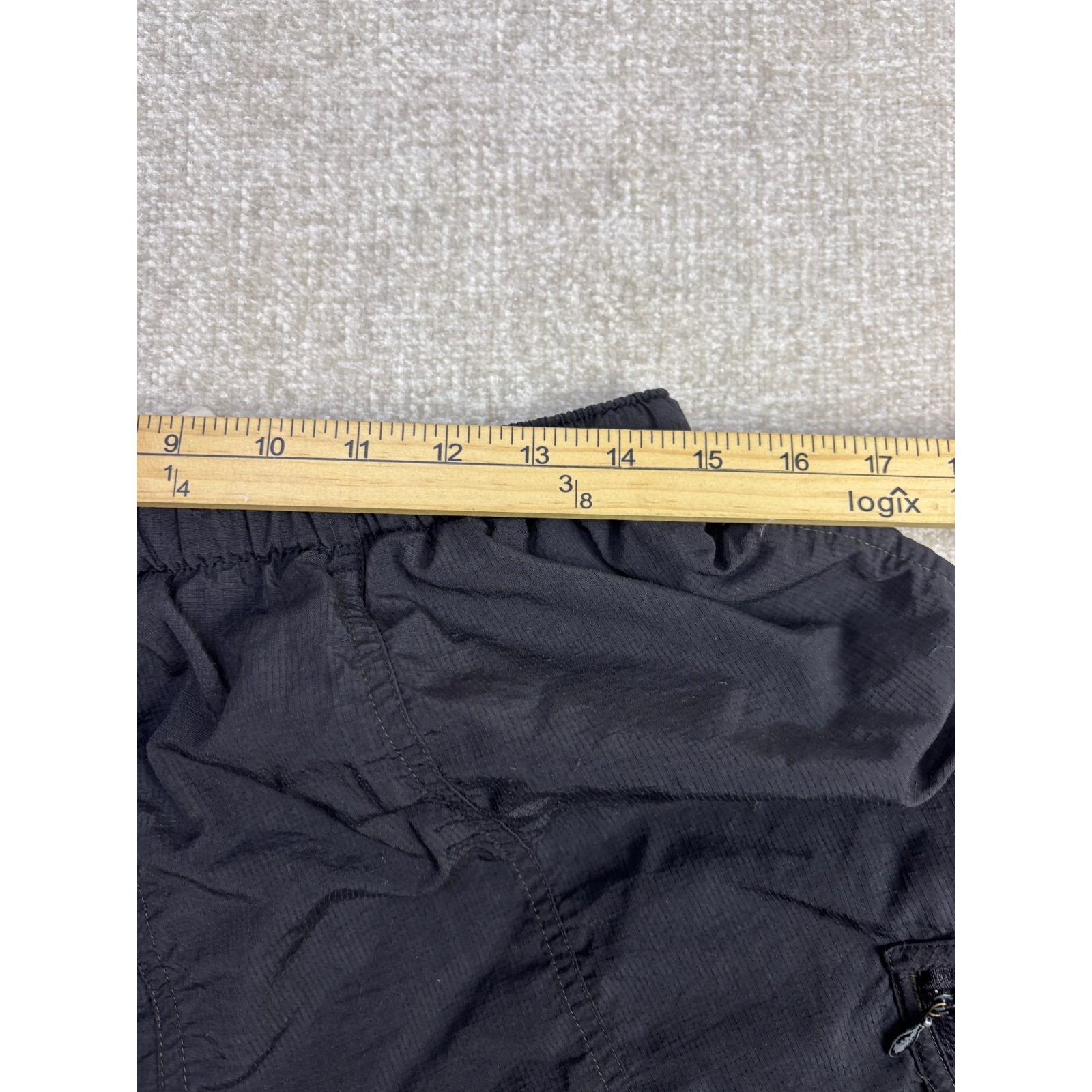 Columbia Mens Black Nylon Cargo Hiking Shorts Mesh Lined Size Medium