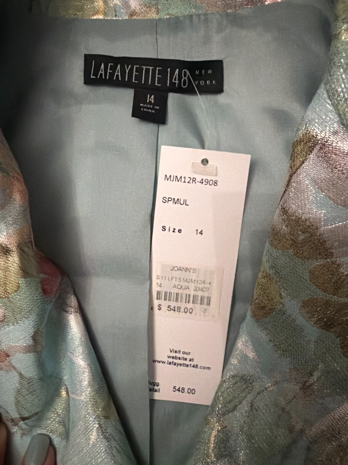 Vintage Lafayette 148 NY NWT size 14 Suit Jacket and size 12 skirt. Colorful