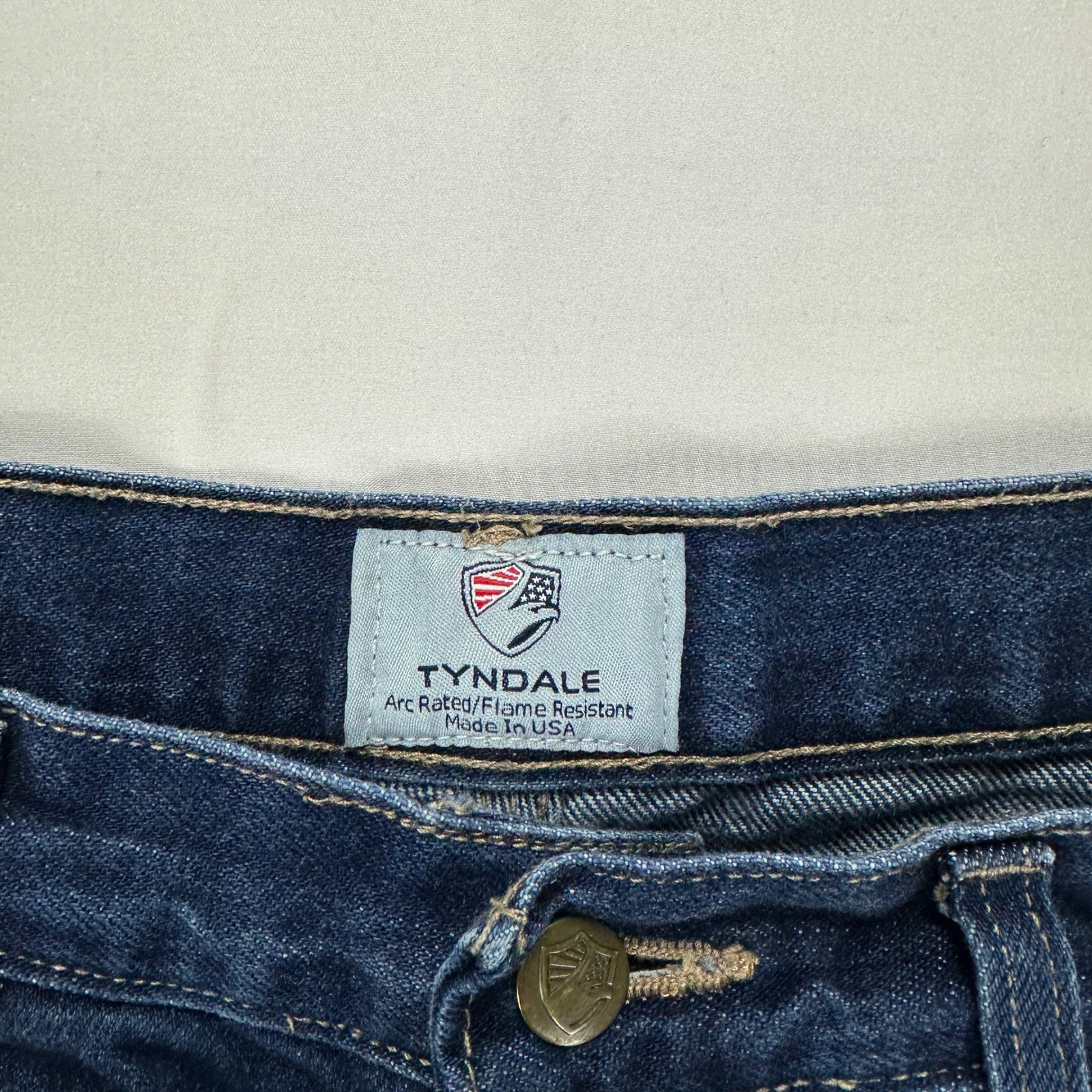Tyndale FR F290T Flame Resistant Jeans Straight Leg Blue Denim 35×32 USA
