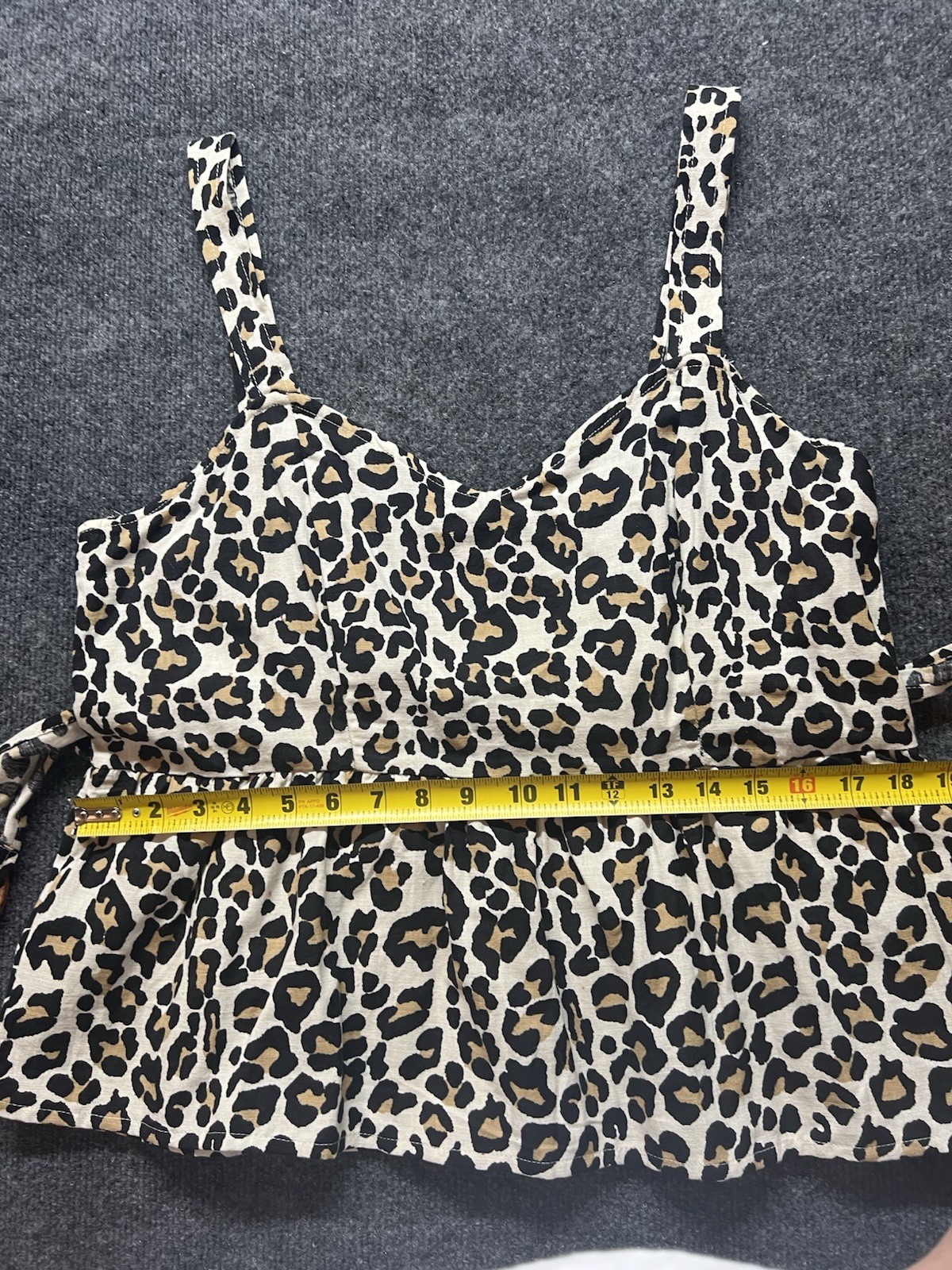 ASOS Beige/Black/Brown Leopard Print Belted Tie Sleeveless Cami Tank US 12
