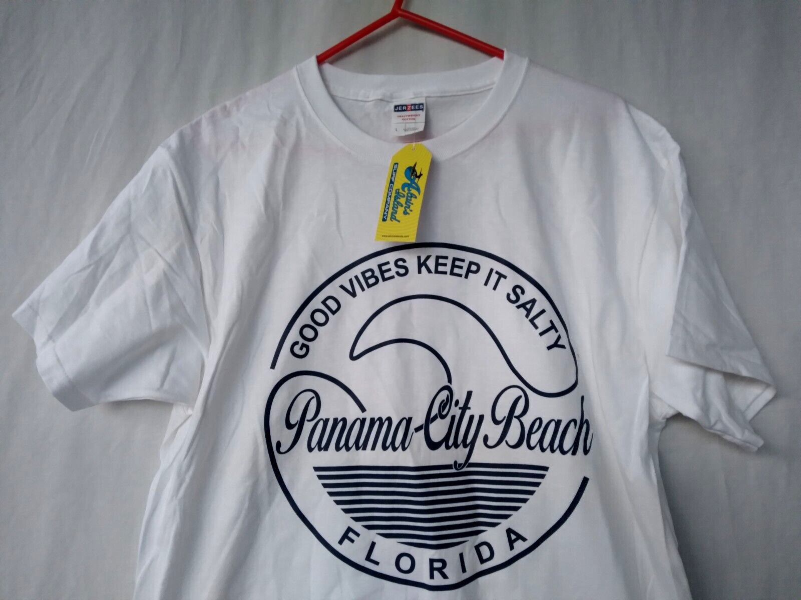 Panama City Beach FL USA Vacation Souvenir Unisex White T-Shirt Top L NWT
