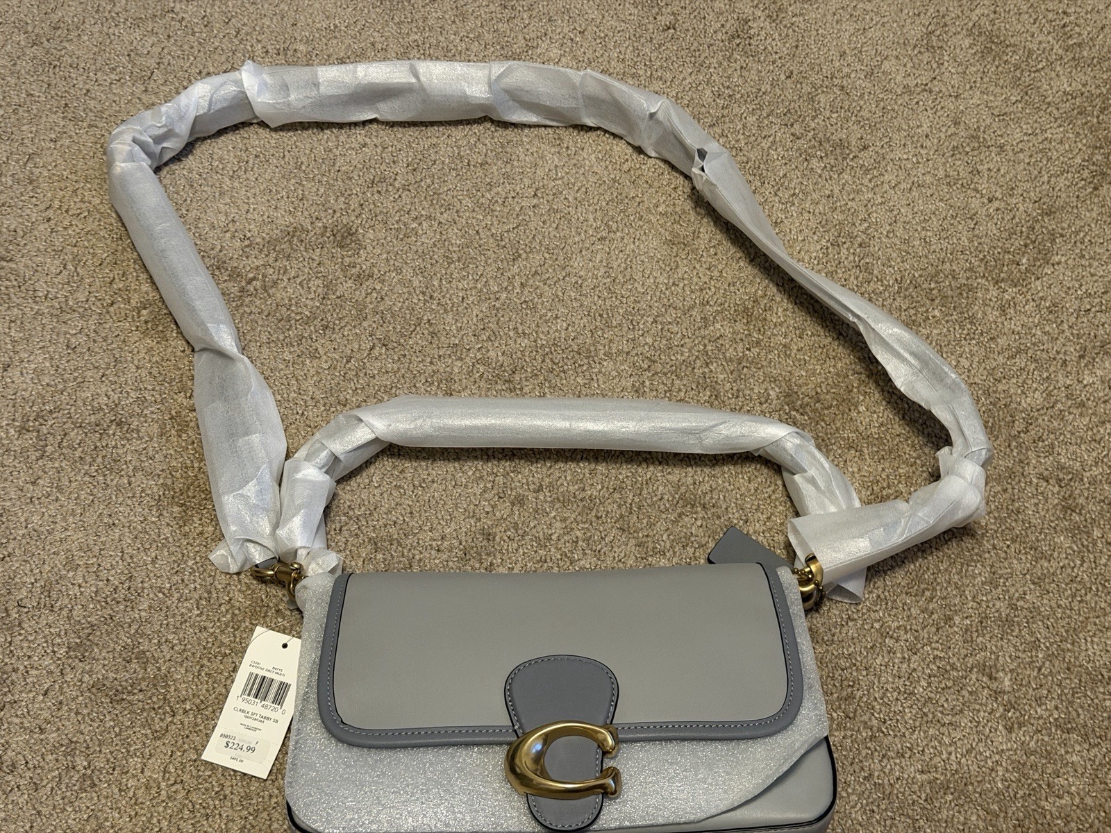 Coach Dove Grey Soft Tabby Purse NWT Leather Shoulder Bag