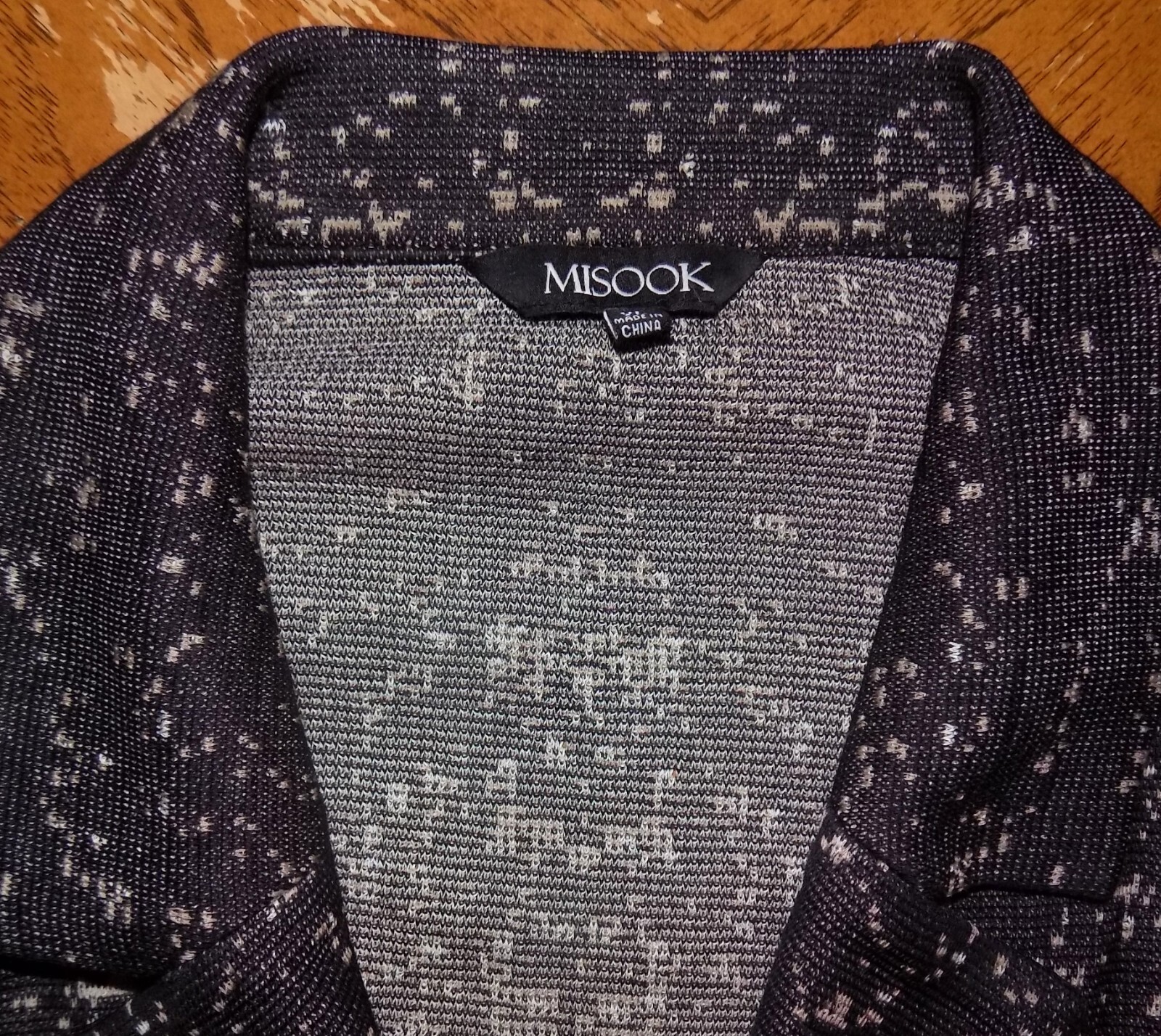 Misook Brown-Multi Abstract Patterned 1-Button Acrylic Blend Knit Jacket XL NEW