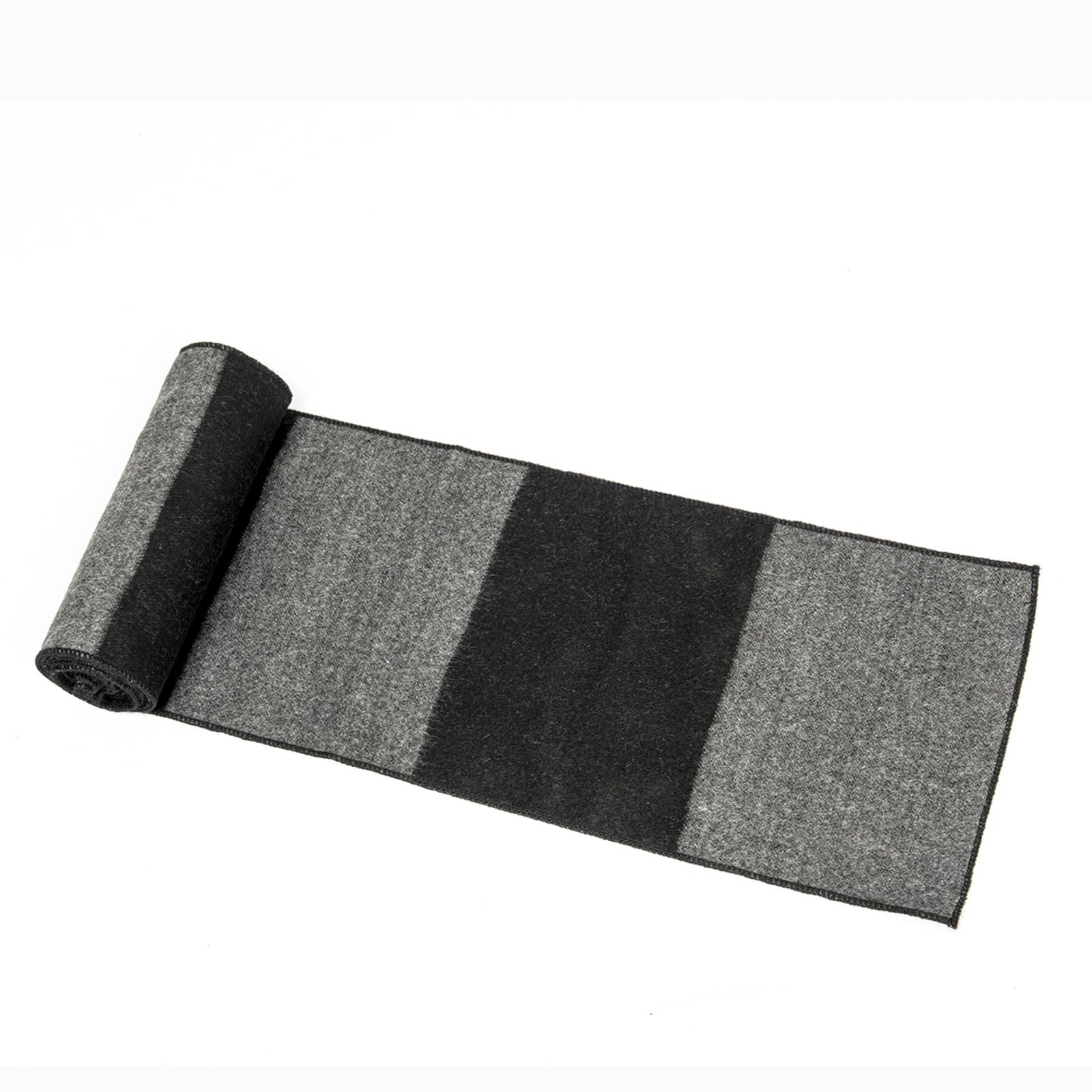 Nutbind Long Striped Winter Scarf Black and Gray 78 inches,