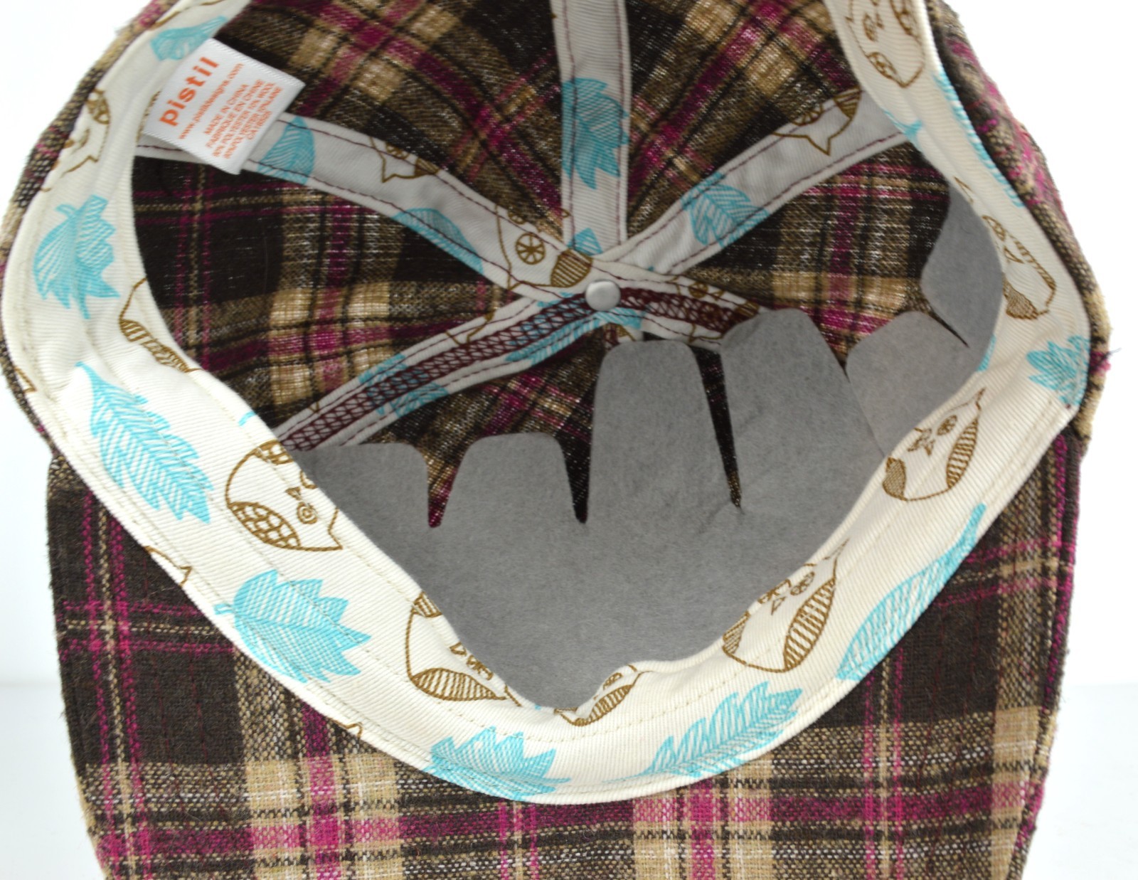 Pistil Plaid Brown Pink Tweed Flapper Womens Hat Size Adjustable NWOT New
