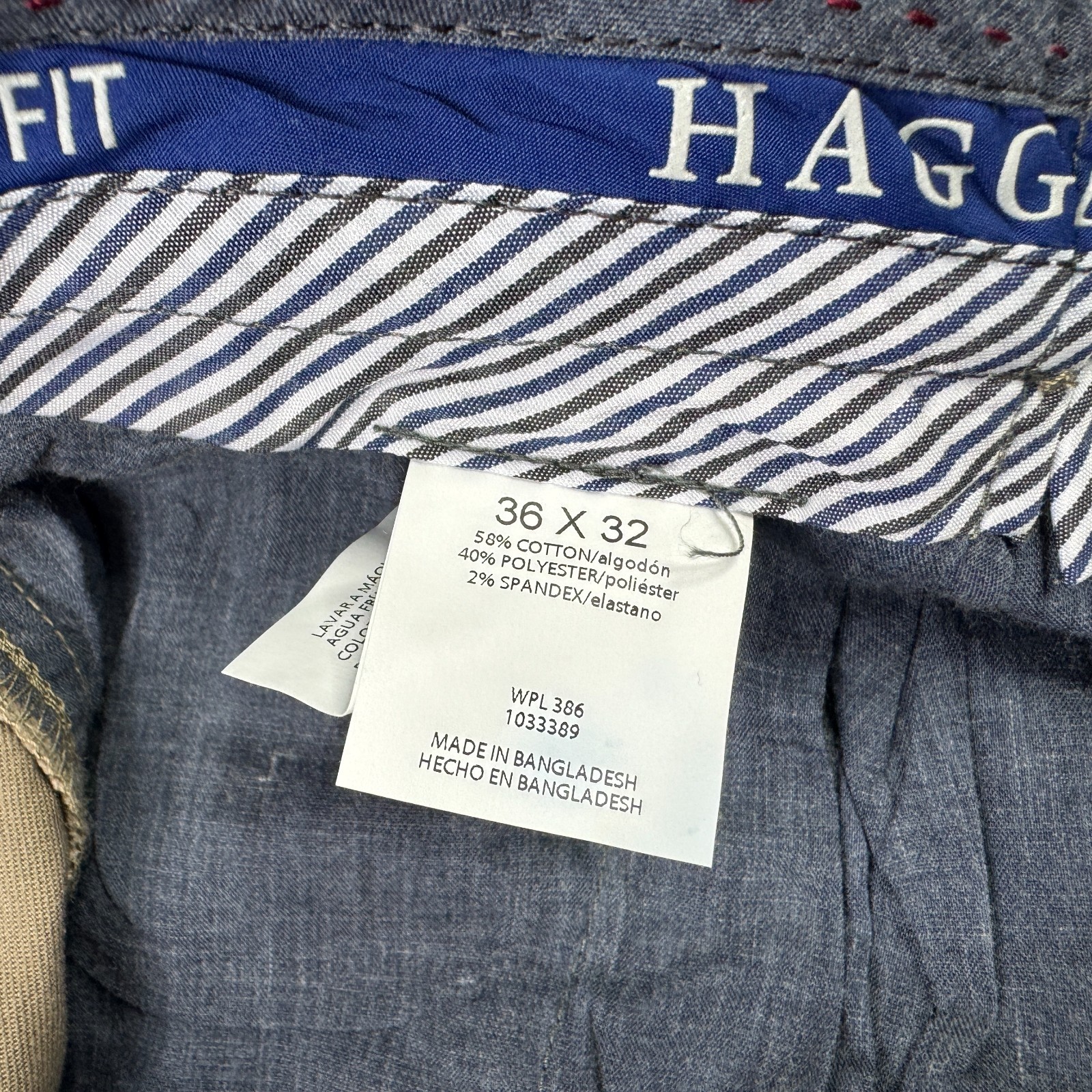 Haggar Mens 2-Way Stretch Premium Comfort Classic Fit Dress Pants Khaki 36×32
