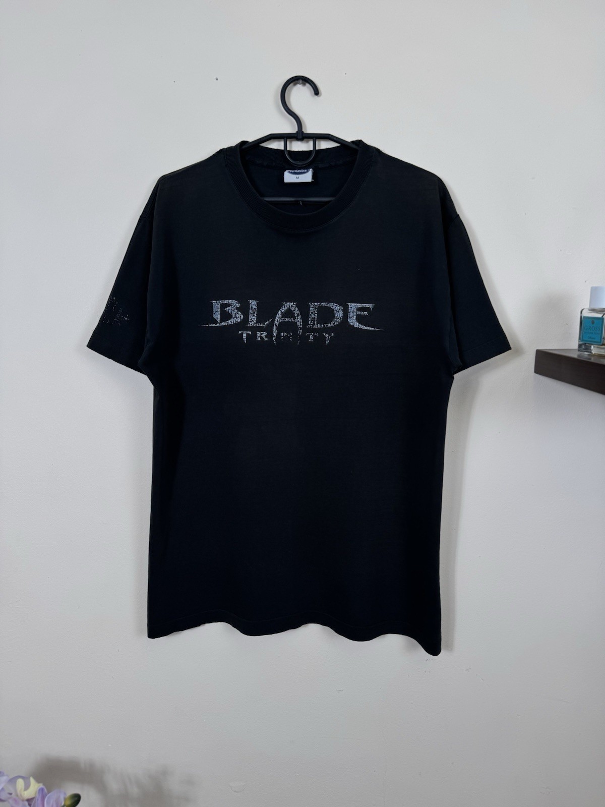 Vintage Blade Trinity T shirt Matrix 2000s Movie Black Motorcycle Tee Y2K