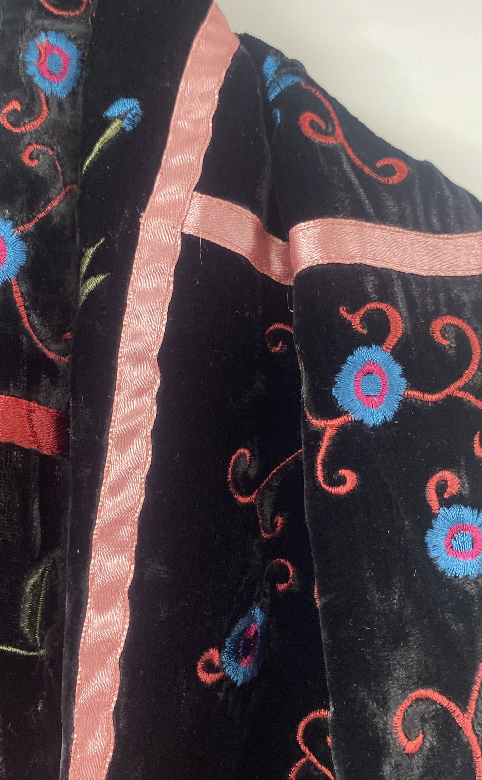 Vintage V.Fraas Womens Multicolor Floral Velvet Neck Warmer Rectangle Scarf