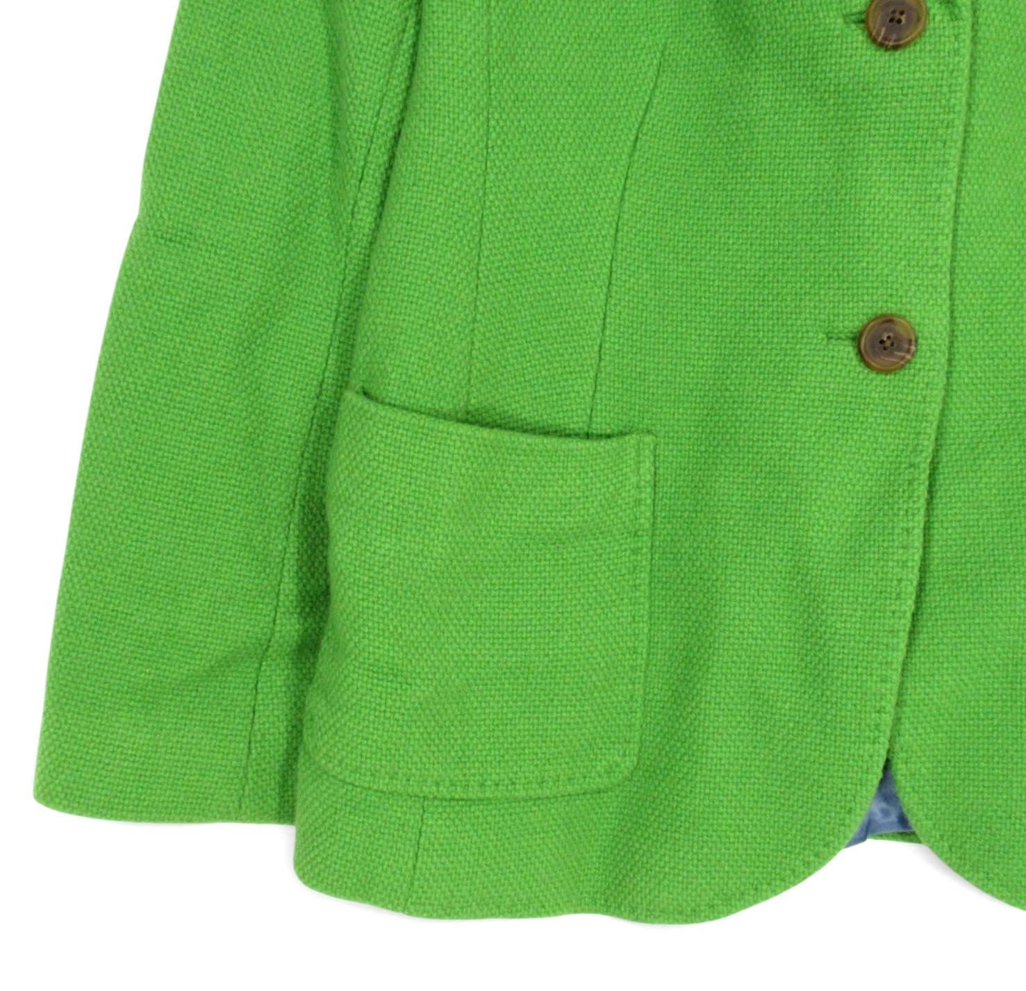 LANDS’ END Lined WOOL BLEND Apple Green 2-BUTTONS Pockets BLAZER/JACKET Sz 10