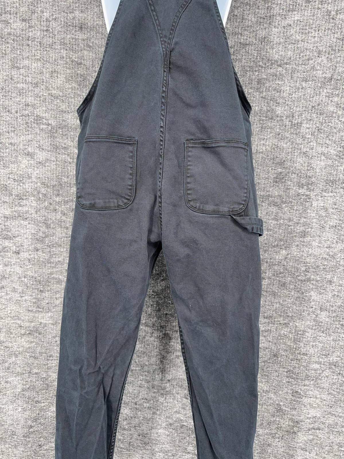Assembly Label Overalls Womens 10 Black Twill Adjustable Strap Pockets Casual