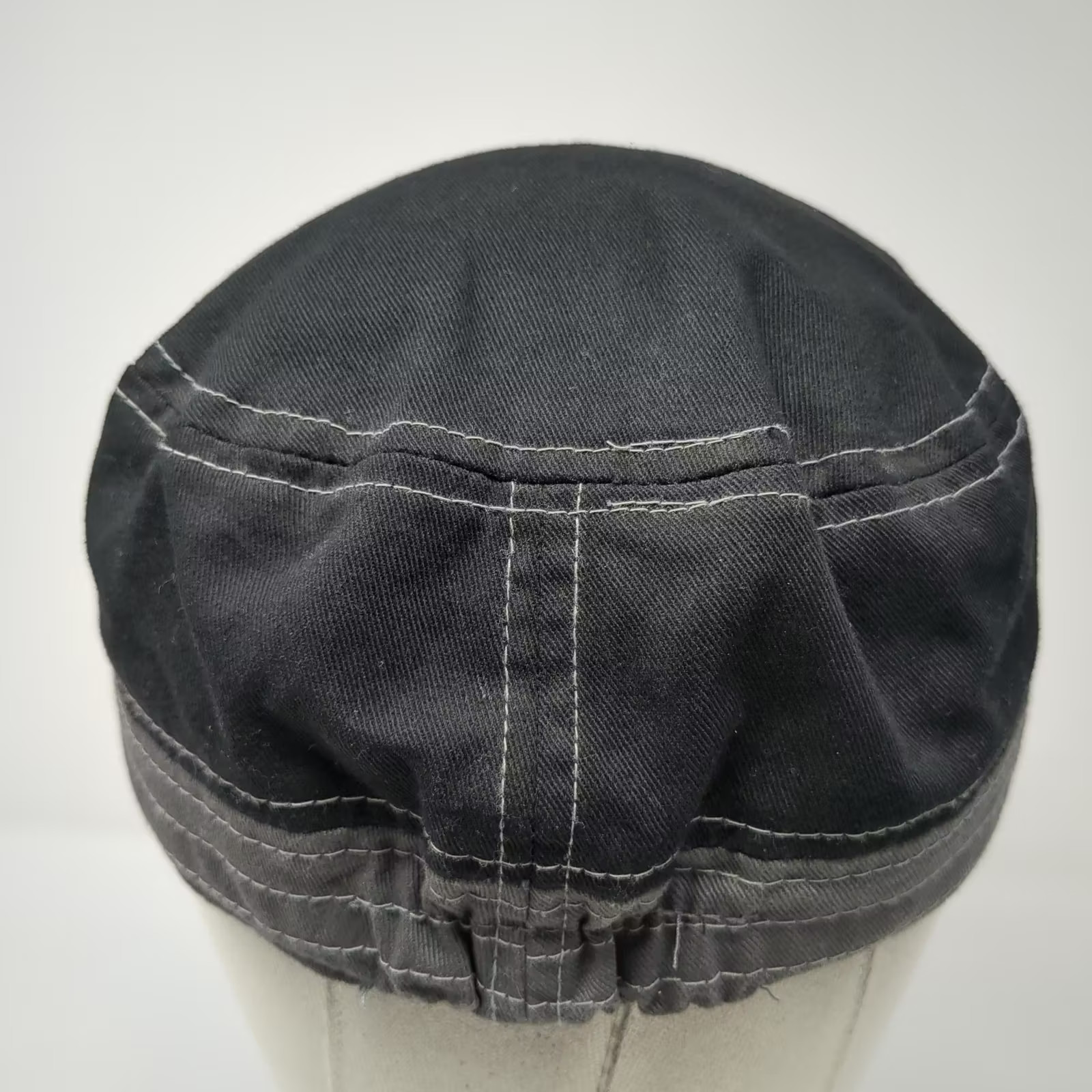 KBETHOS Army Cap Black One Size Fleur-de-Lis Rhinestone Floral Distressed Hat