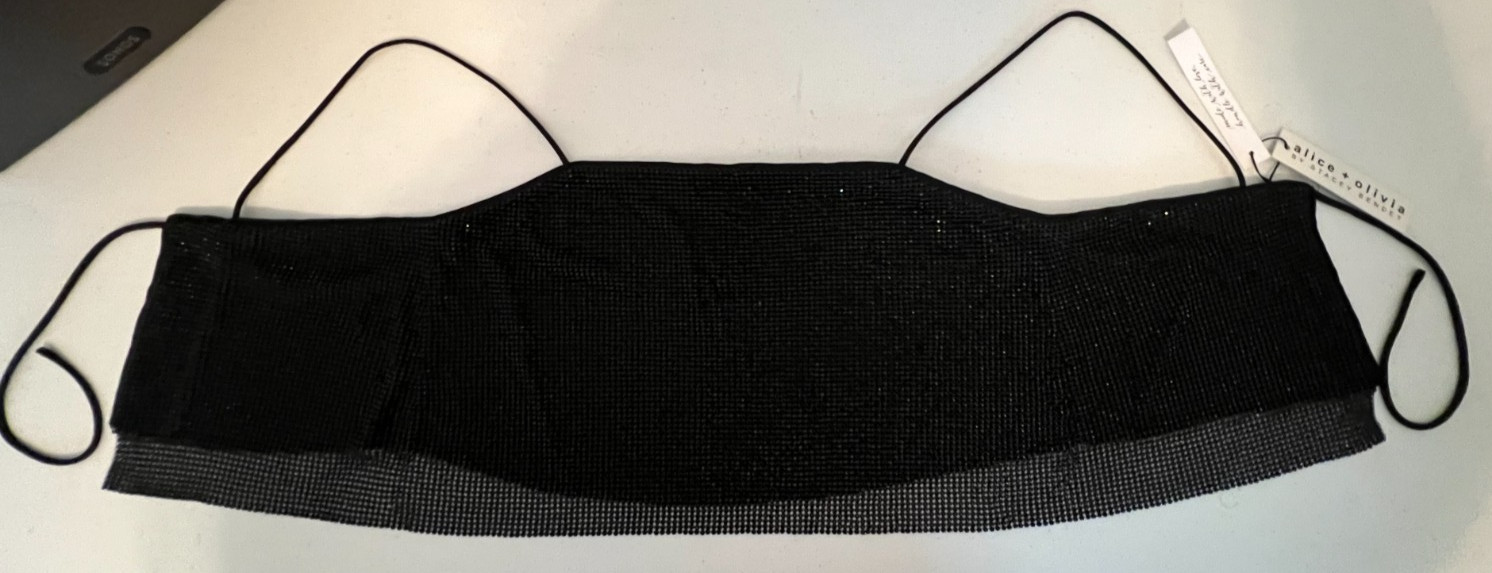 *NWT* ALICE + OLIVIA ‘Grazi Embellished Spaghetti Strap Top’ – S, Black