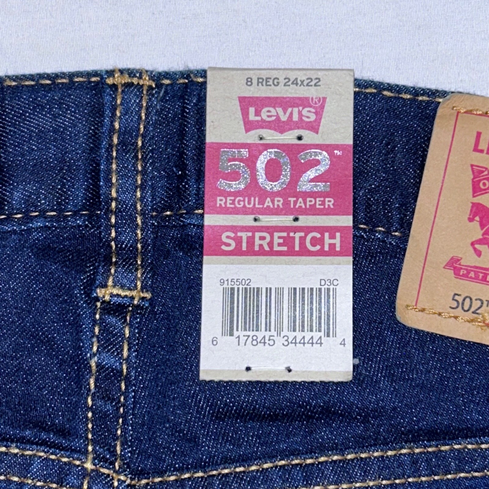 Levi’s 502 Regular Taper Stretch Jeans Size 8 Reg 24W 22L NWT
