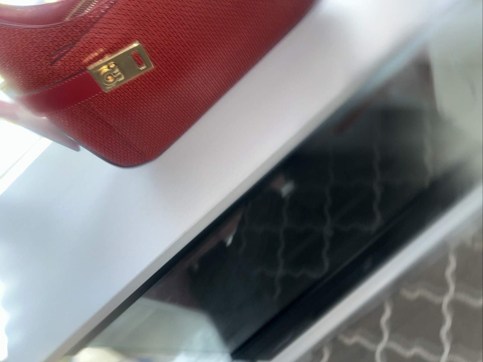 DEFECTIVE Salvatore Ferragamo Gancini Red Leather Shoulder Bag Near Mint G3D