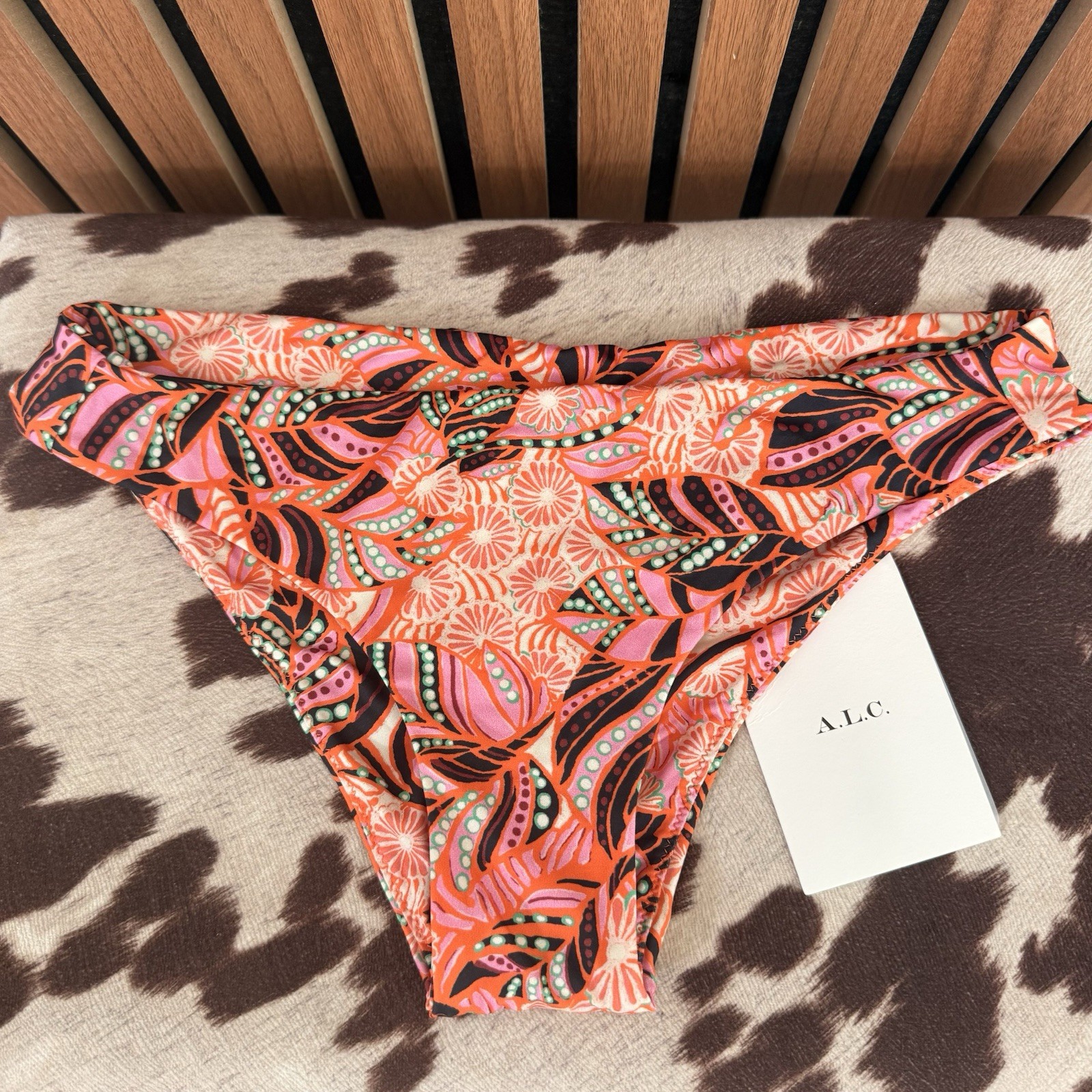 A.L.C. Floral Bikini Swim Bottom XS/TP Orange/Pink MPN SM8000D17
