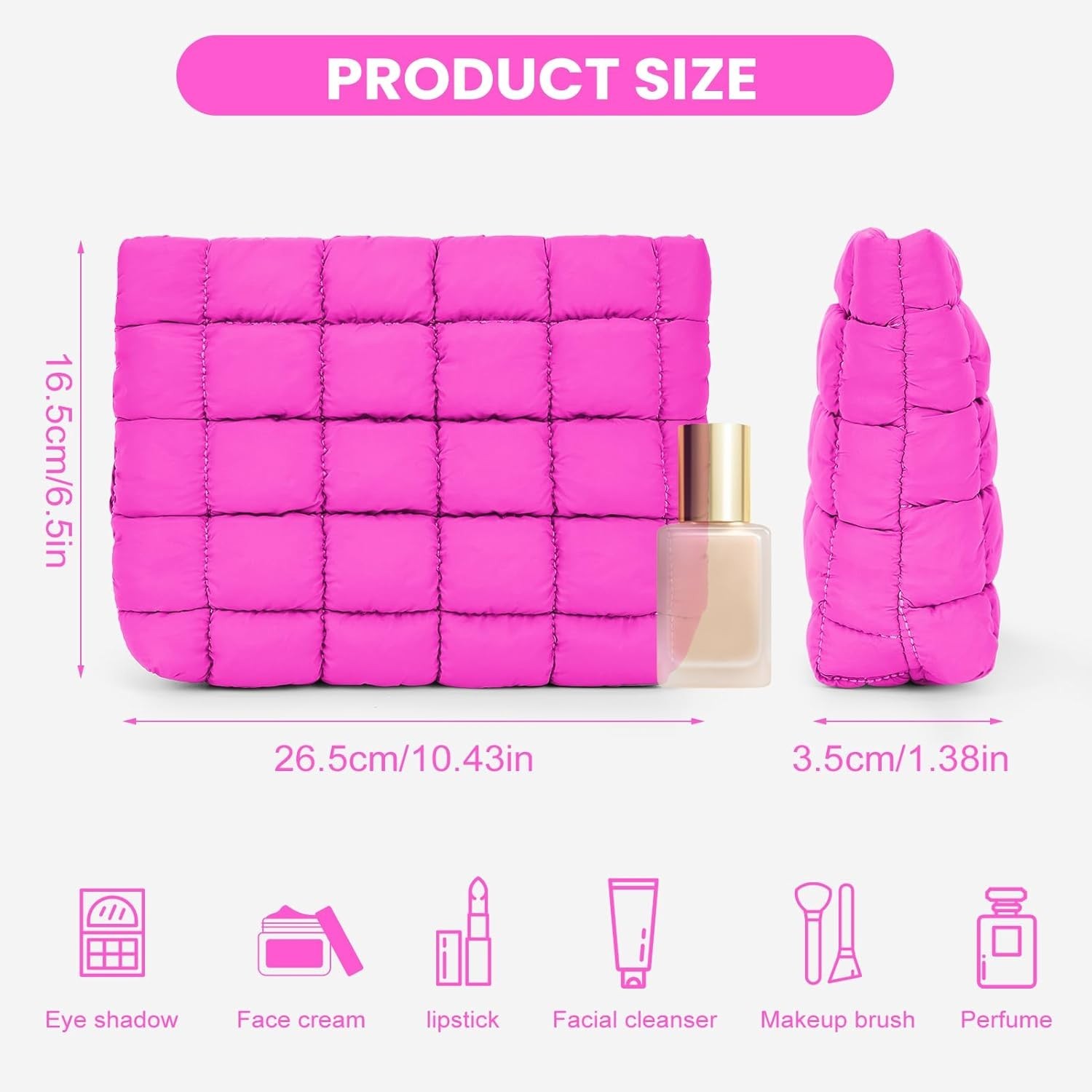 Puffy Quilted Soft Clutch – Large-Capacity Pouch with Inner Pocket (Multi-Color)