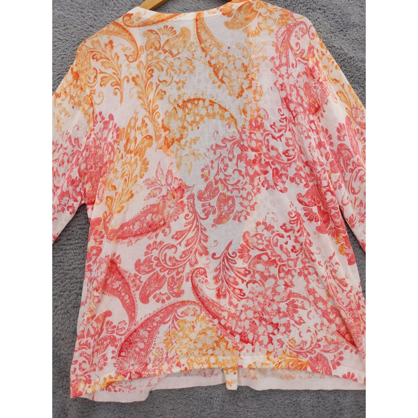 Chicos Paisley Open Front Lightweight Cardigan Sweater Women’s 3 XL Lightweight