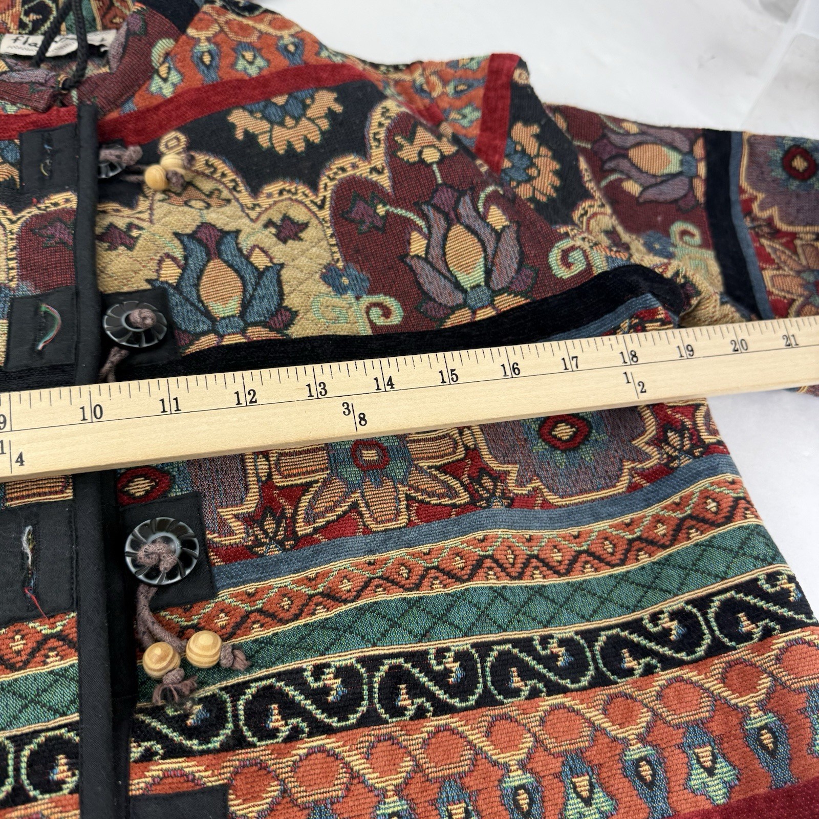 Vintage Flashback Petite Medium Tapestry Textured Jacket Blazer