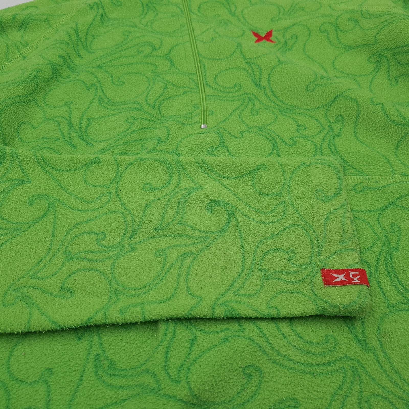 Kari Traa Fleece Jacket Green Geo Microfleece Zip Up Outdoor Women Ko1 Size XS