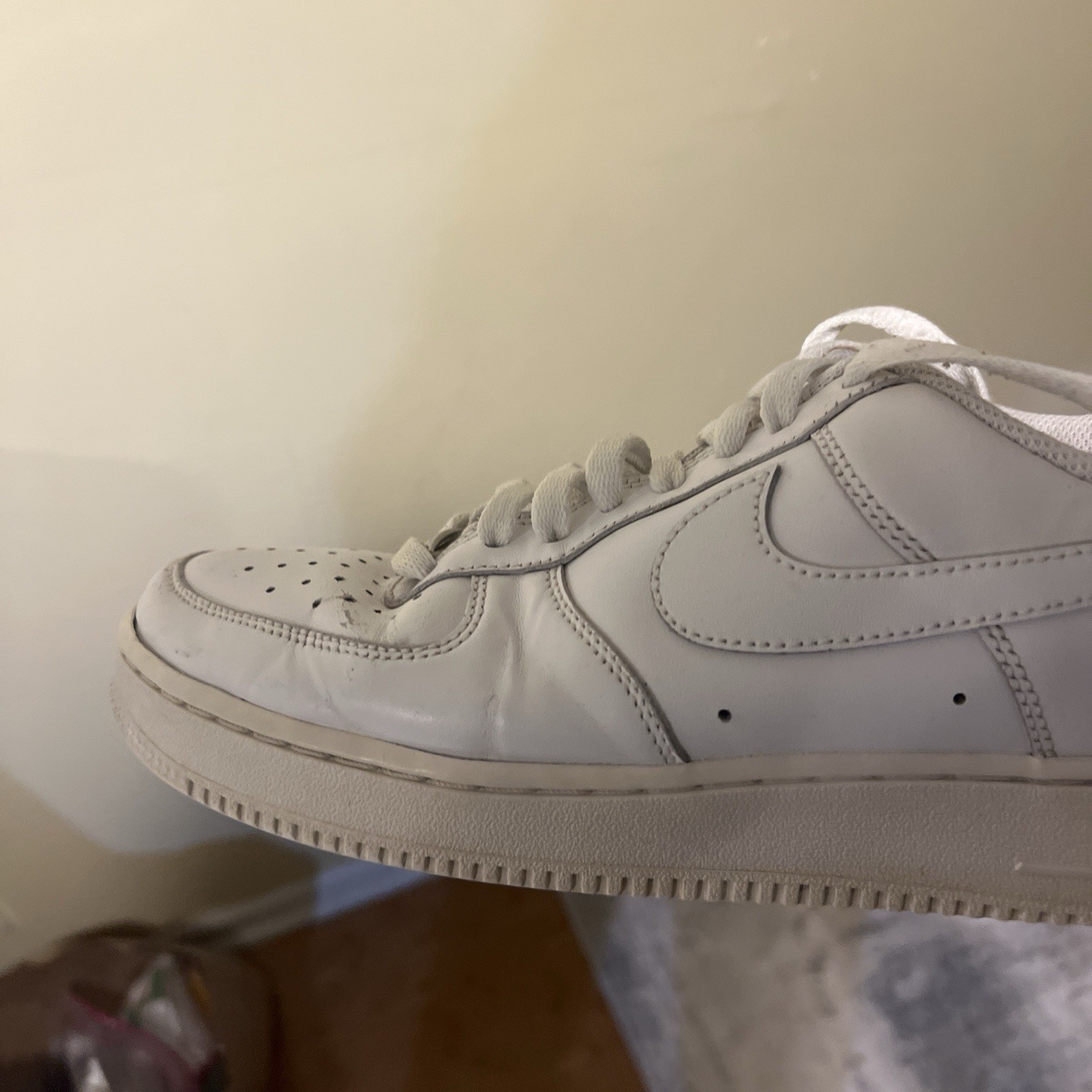 Nike Air Force 1 Low White Leather Lace Up Men’s Athletic Shoes