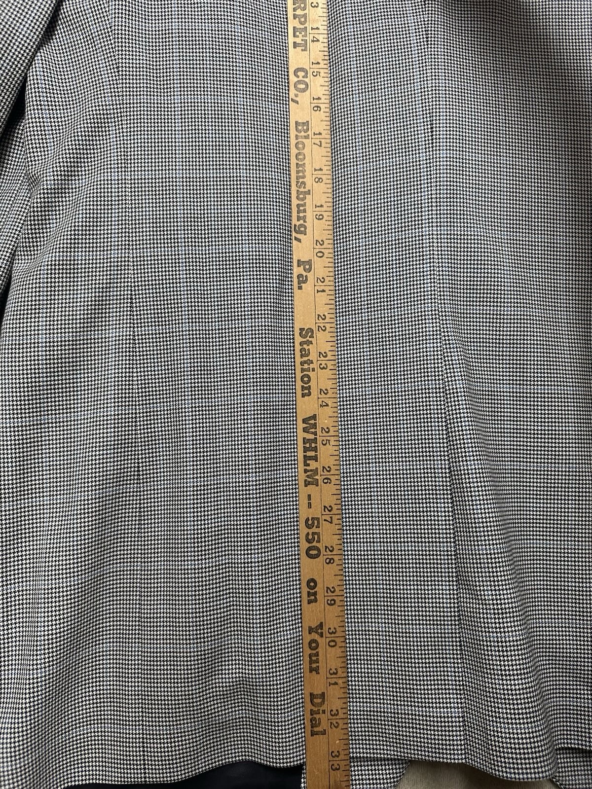 Lands’ End Blazer Men’s 43L Gray Hondstooth Wool 2-Button Gold Button Sport Coat