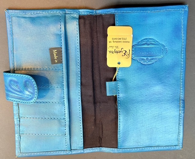 Ladies Blue Tooled Leather Wallet (NWT) Paraguay