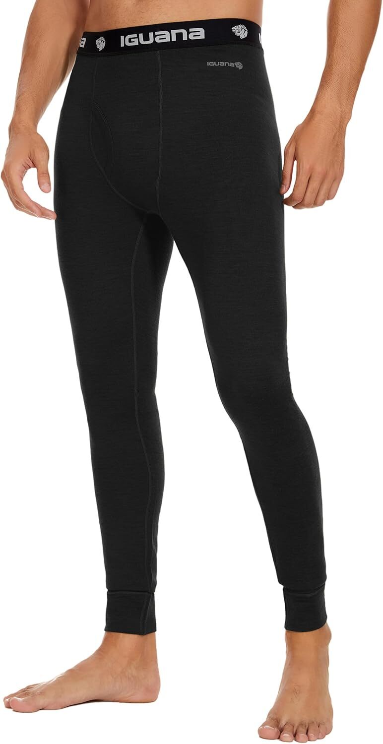 Men’s 100% Merino Wool Base Layer Pants Winter Warm Underwear Long Johns Bottom