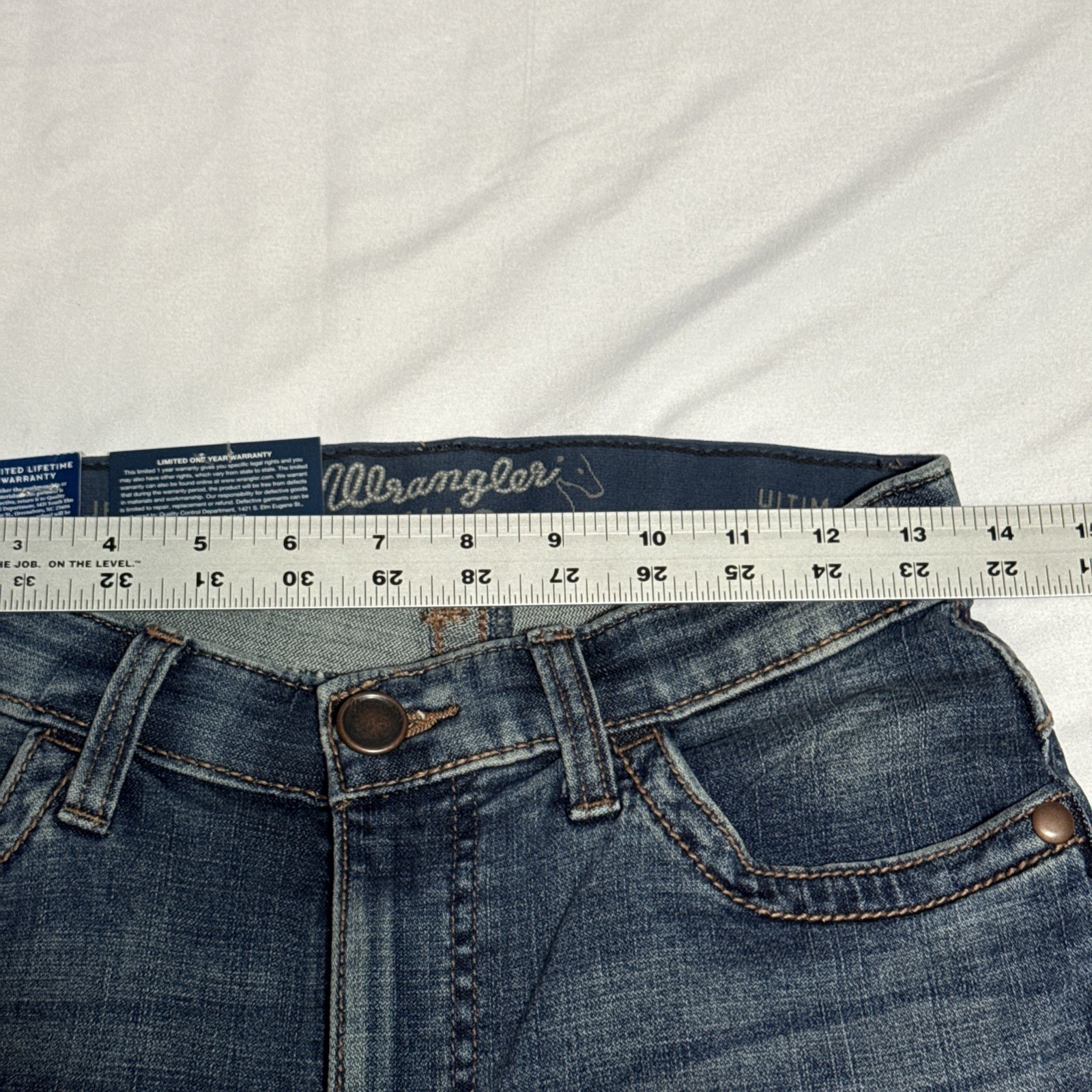 Wrangler Willow Ultimate Riding Jeans Women 28/5×34 Blue Denim Stretch Bootcut