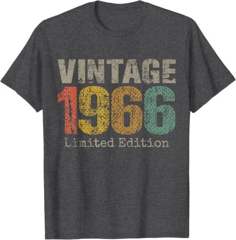 Vintage 1966 Shirt, 60th Birthday Gift Graphic Tee