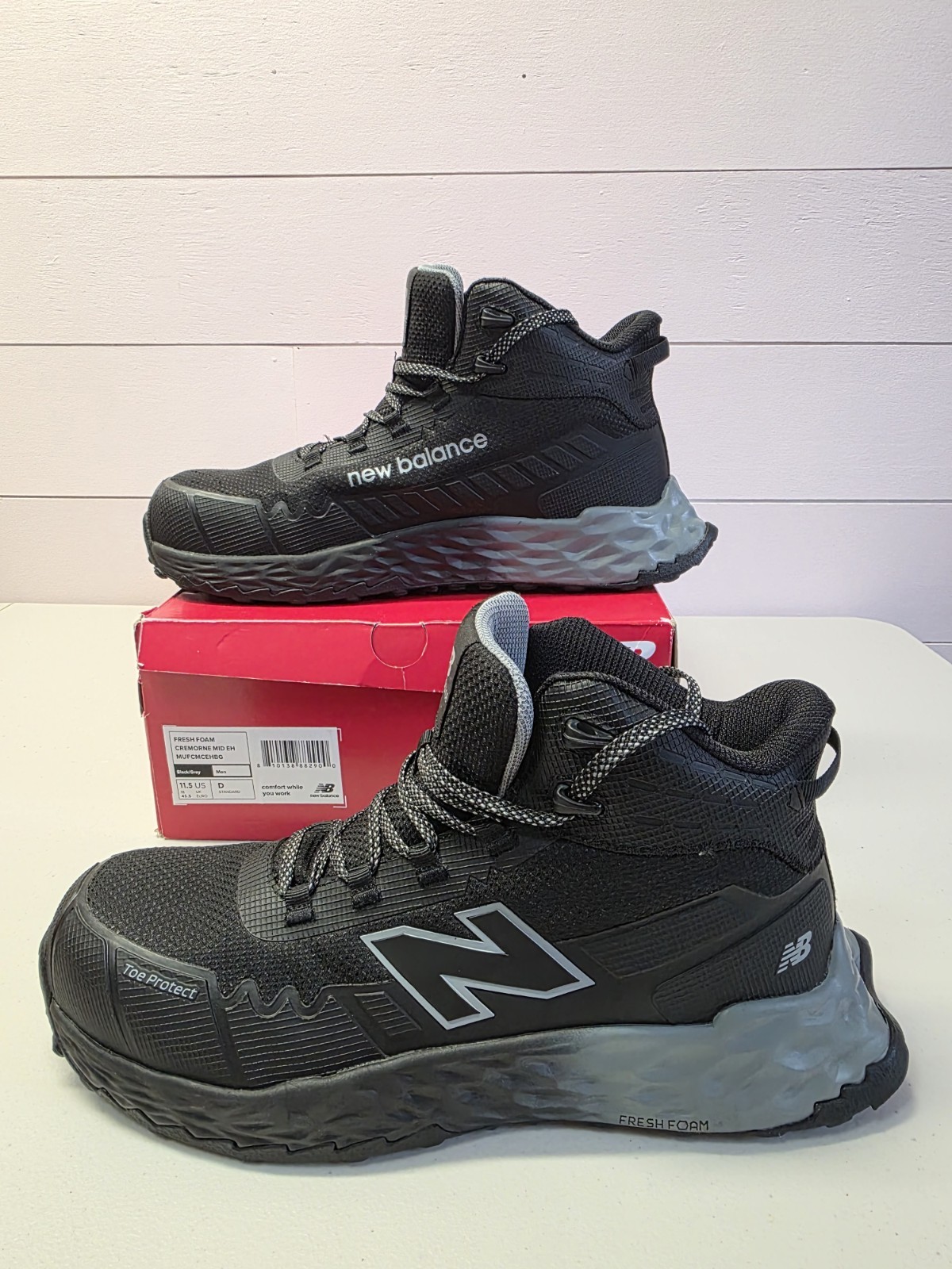 NEW BALANCE Men’s Size 11.5 FRESH FOAM CREMORNE MID EH SHOES MUFCMCEH BLK/GREY