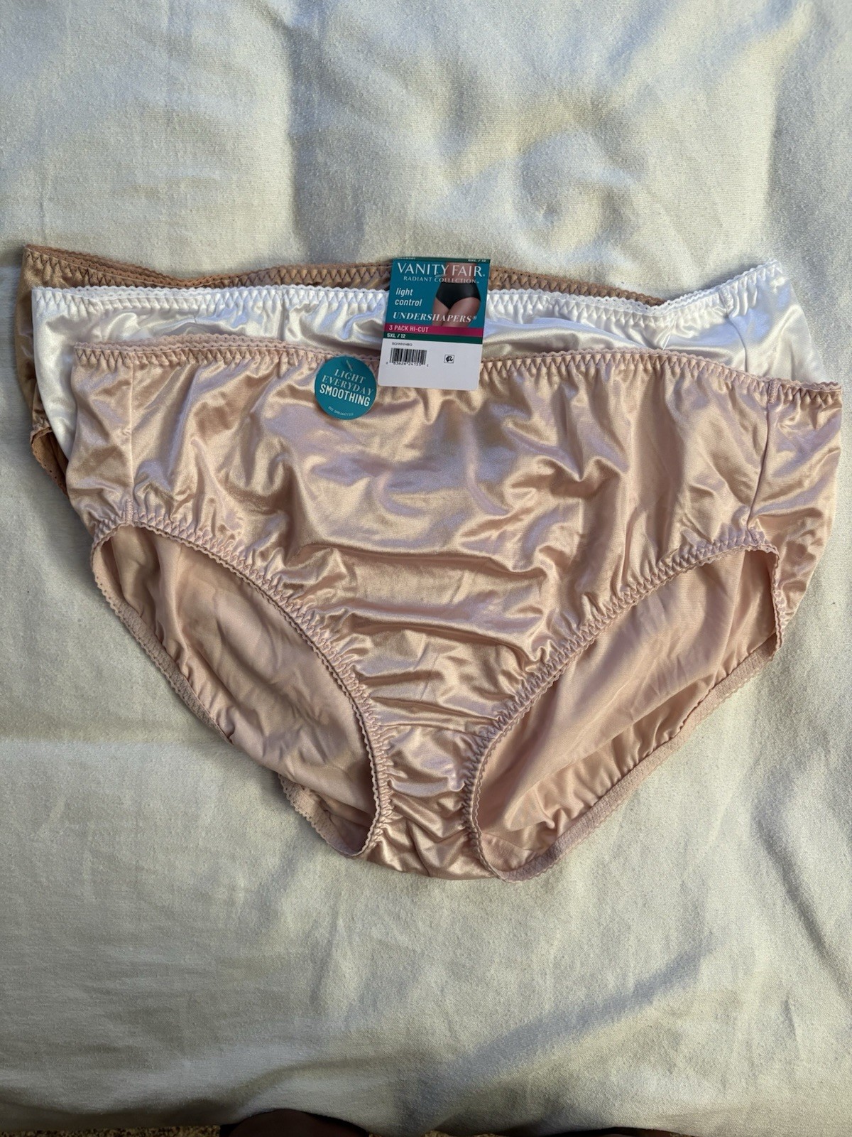 NEW Vanity Fair Radiant Collection Light Control Undershapers 3 Pack Hi-Cut 5XL