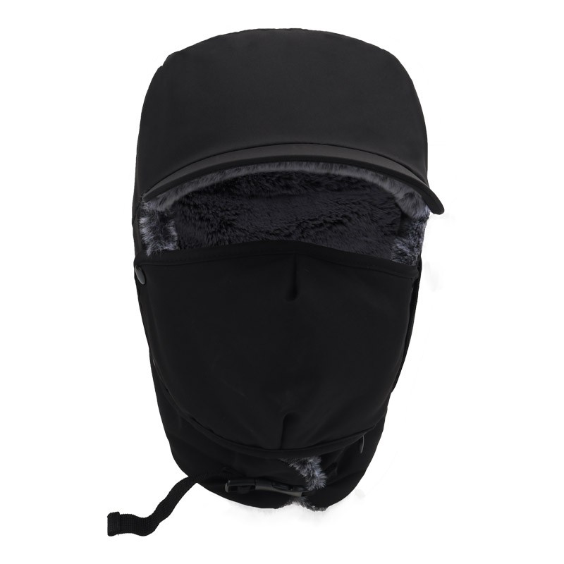 Winter Thermal Fur Lined Hat with Ear Flap Windproof Cycling Motorcycle Headwear