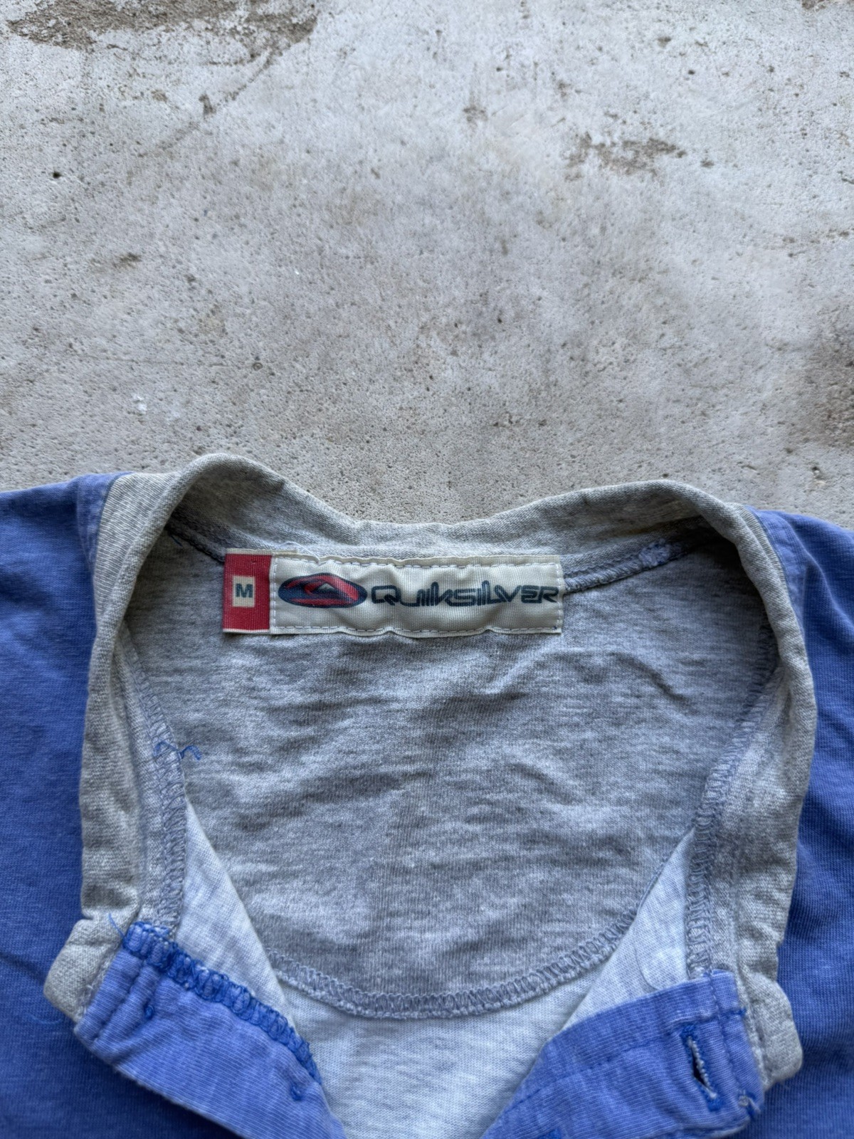 Quiksilver Colour Block Henley Neck Shirt Mens Vintage 80s 90s USA Made Surf