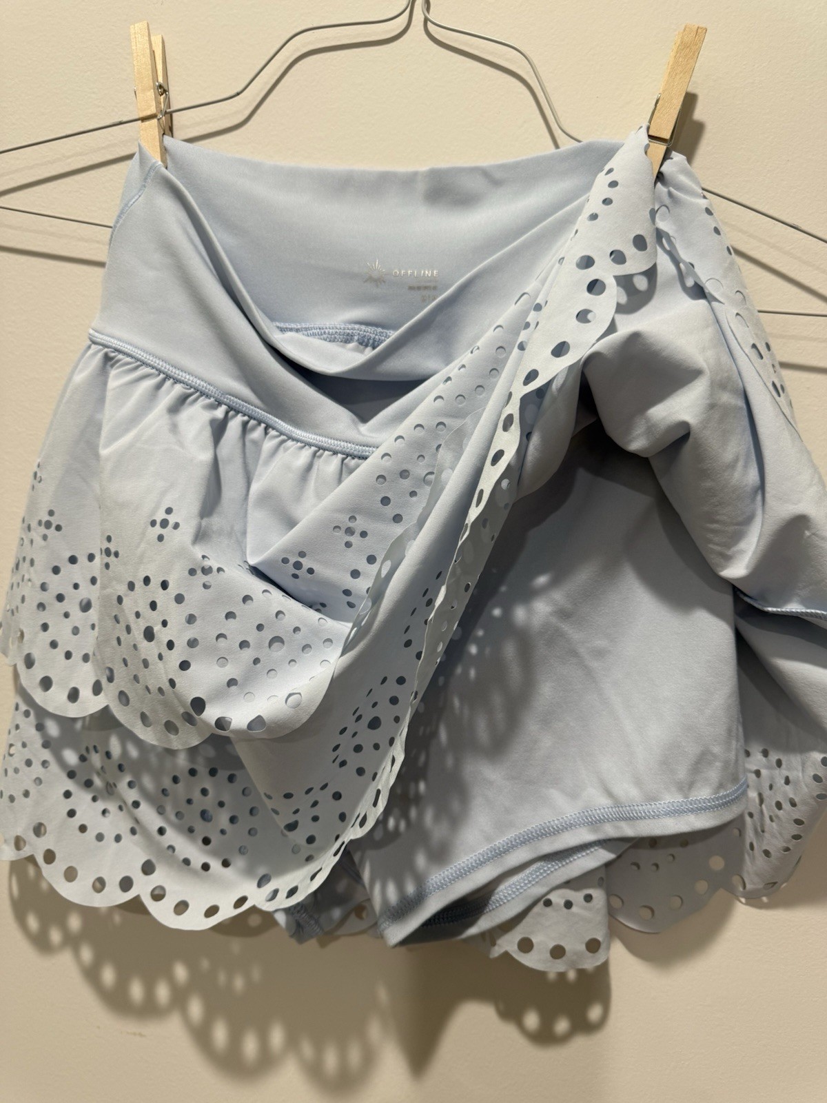 OFFLINE by Aerie Blue Polka Dot Athletic Skort Built-In Shorts M/M