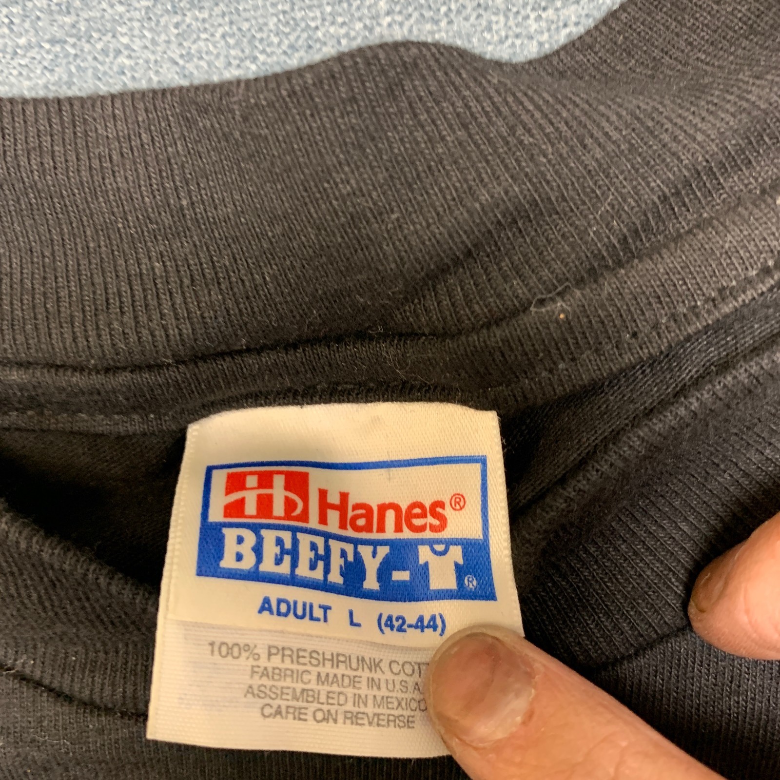 Hanes Beefy T Kaiser Permanente T Shirt Adult Large Black Graphic Crew Neck