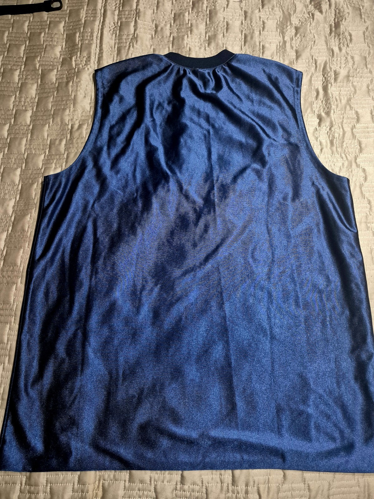 Nike Basketball Sleeveless Jersey Shirt Mens Large Blue Shiny Dazzle Silky