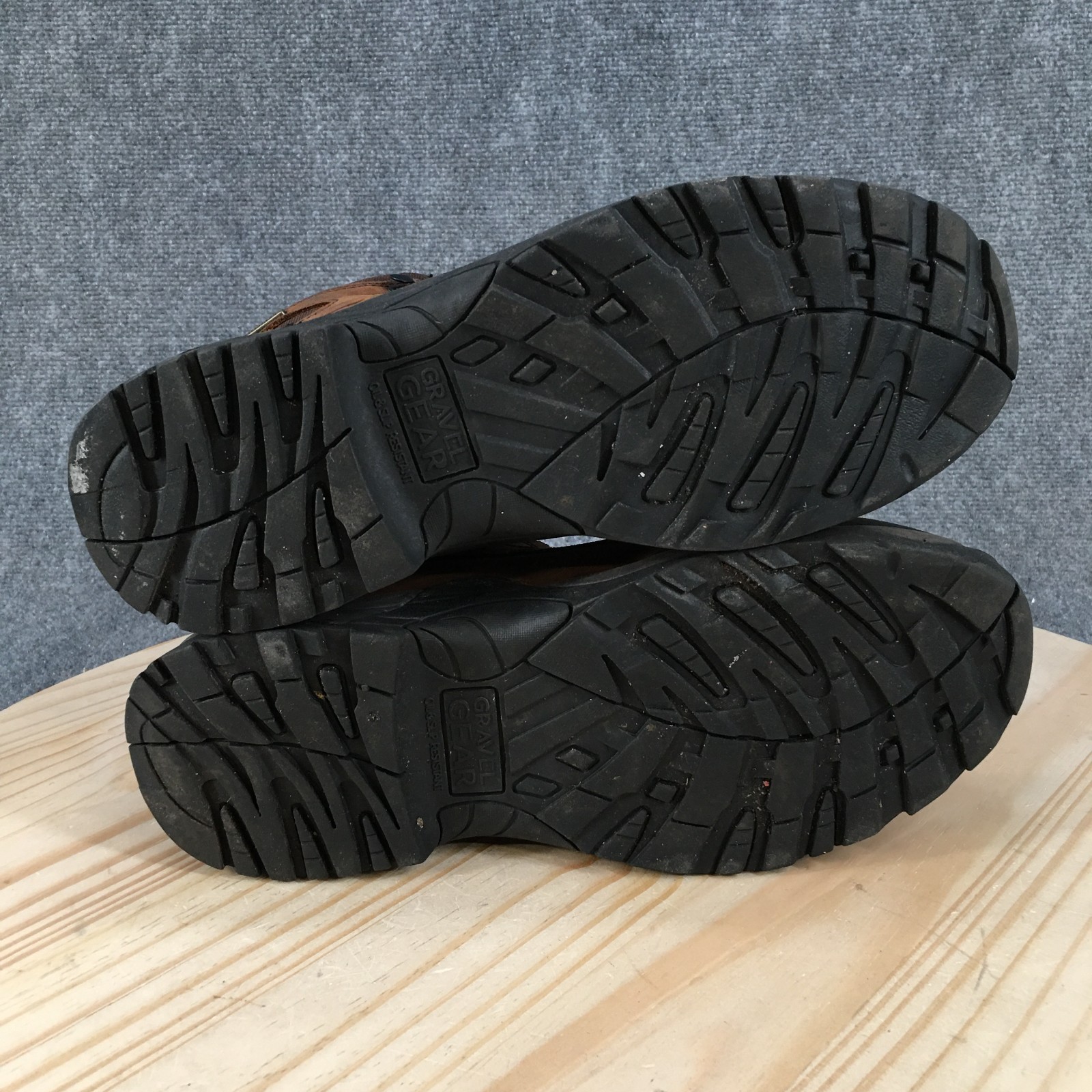 Gravel Gear Work Boots Men 10.5 M Waterproof Hiking Steel Toe Ankle Top BrownGra