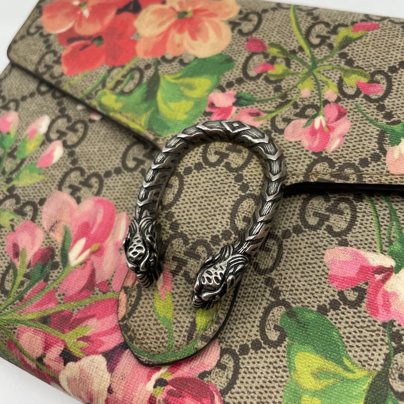 Gucci Shoulder bag Dionysus Blooms Chain Wallet Flower PVC Leather 401231 Auth